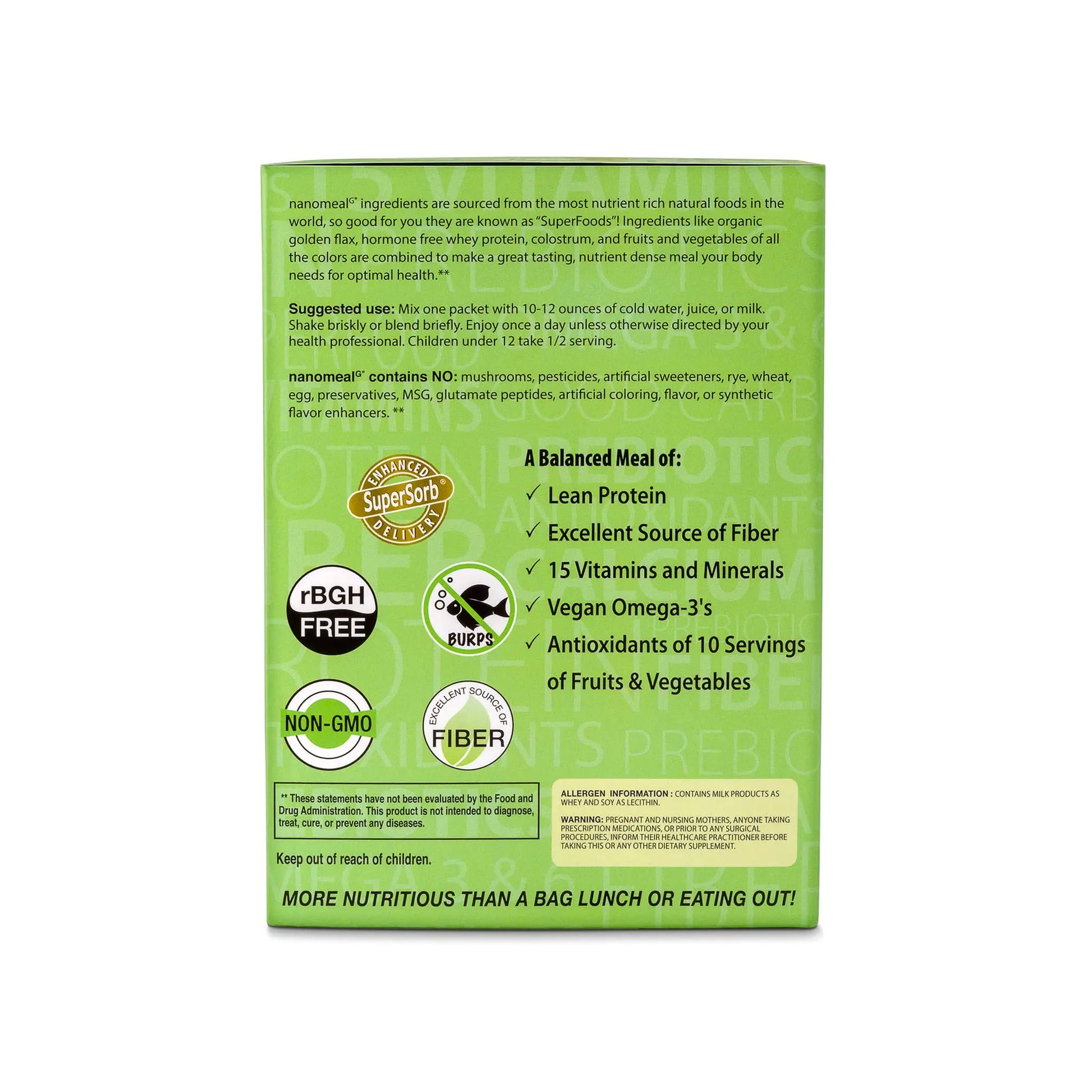 NanoMeal Plant-Based All-in-One Nutrition | Superfood Meal Replacement Powder | Tropical Fruit Blend | 10 Servings | Protein, Greens & Omega for Gut & Immune Support Biopharma Scientificnz supplements