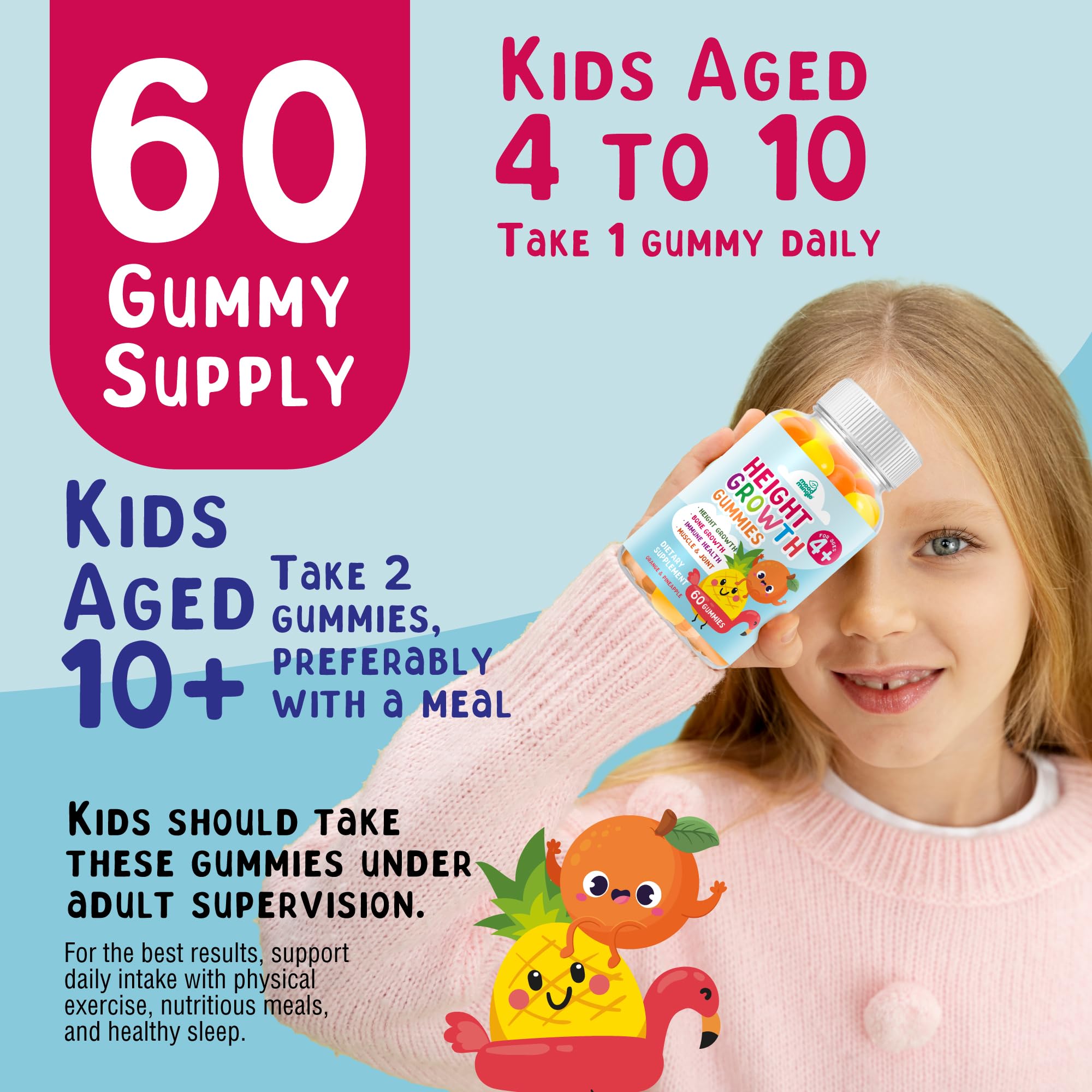 Height Growth Gummies Supplement - Kids Teens Height Increaser Maximizer Grow Taller Vitamins Mood MingleAu supplements