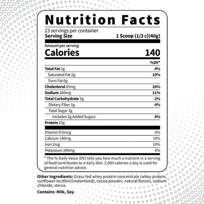 Type Zero Grass Fed Whey Protein Concentrate Powder (Chocolate, 2LBS) - Gluten Free Type ZeroUS supplements
