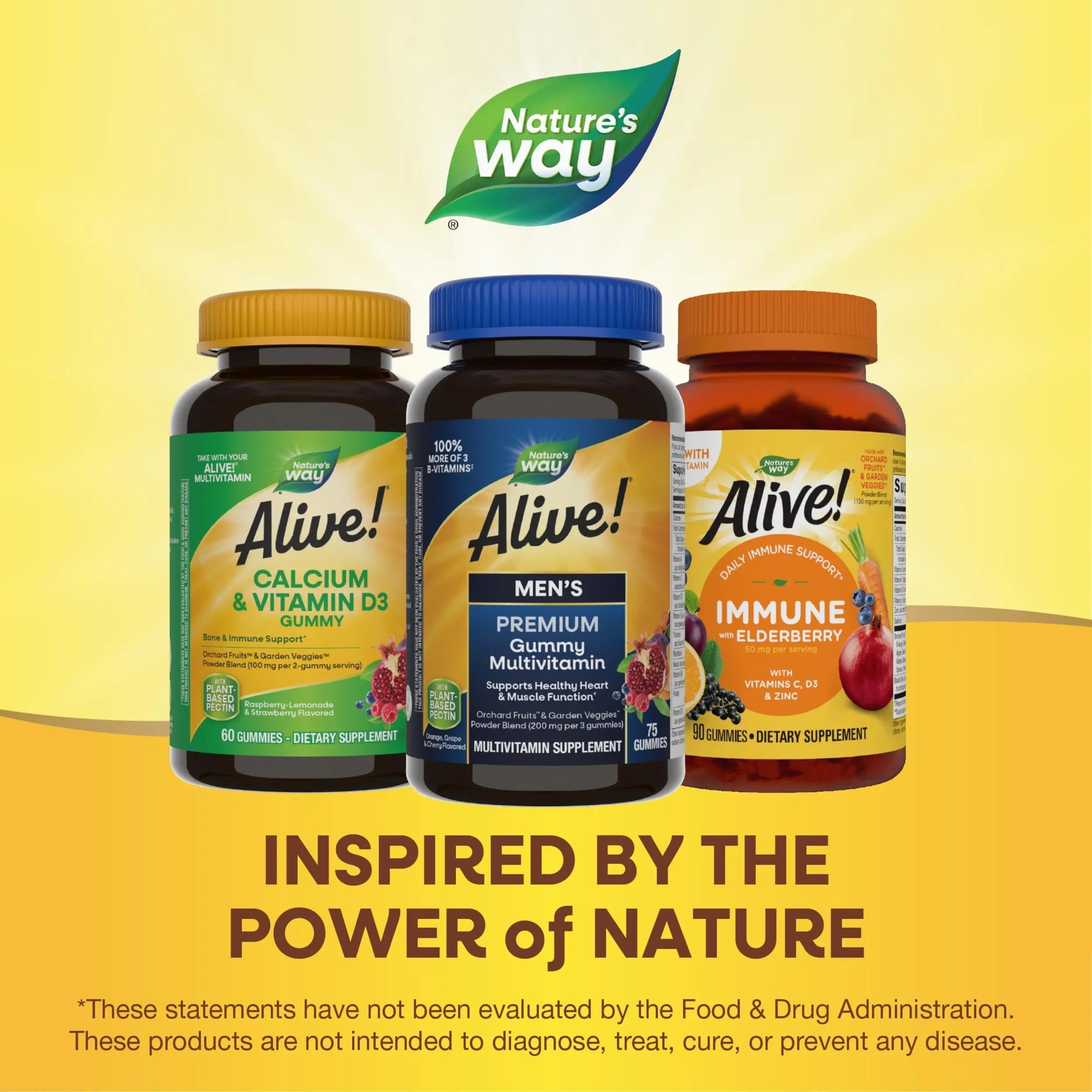 Nature's Way Alive! Men's Premium Gummy Multivitamin, Supports Healthy Heart, Muscle Function*, Full B-Vitamin Complex, Orange, Grape Nature's WayAu supplements