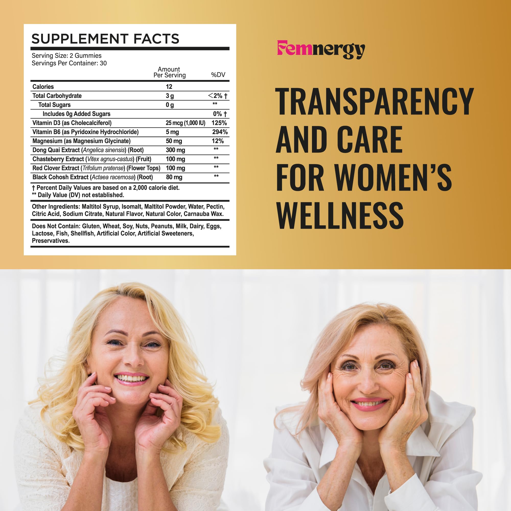 Femnergy Perimenopause Support Gummies for Women - Menopause Relief Estrogen & Hormone Balance Supplement with Black Cohosh Chasteberry Vitamins D3 B6 for Hot Flashes Night Sweats & Mood Swings FemnergyAu supplements