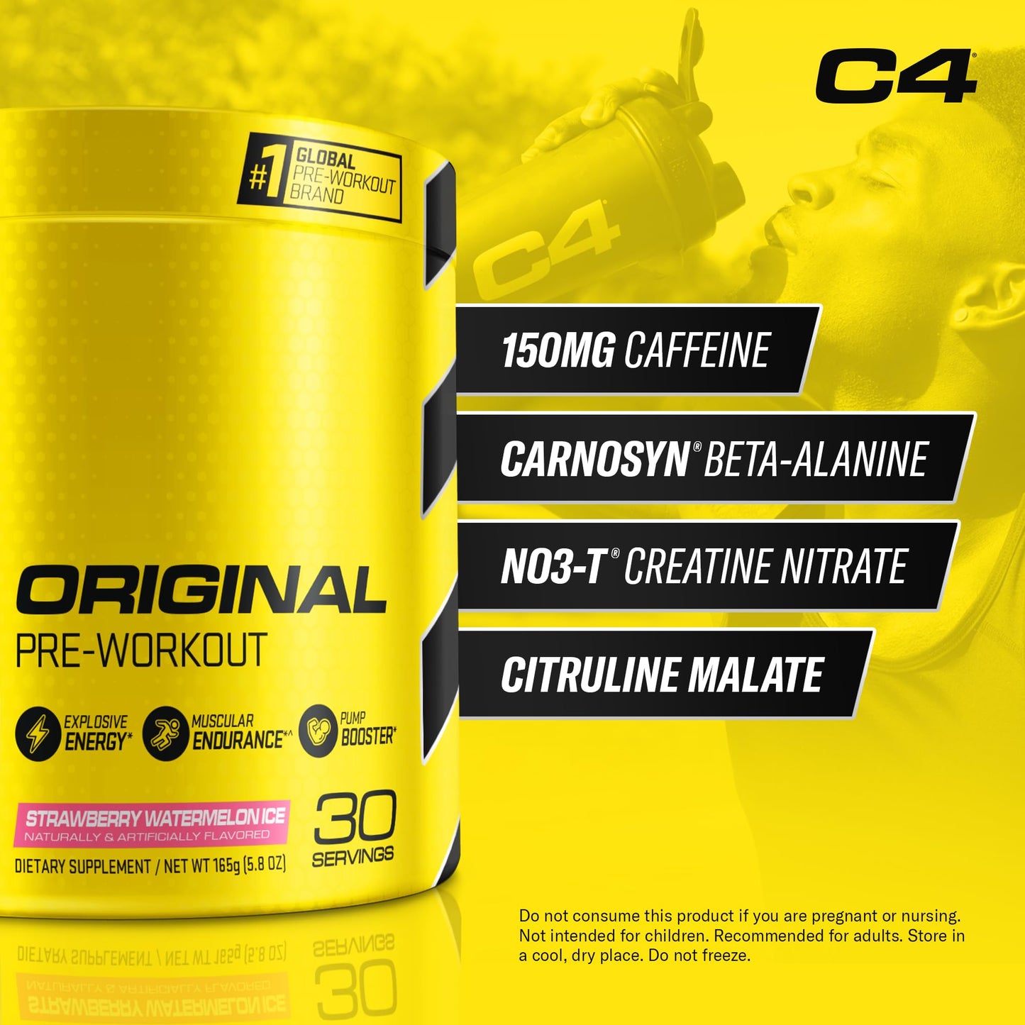Cellucor C4 Original Pre Workout Powder Strawberry Watermelon Ice Sugar Free Preworkou CellucorUS supplements