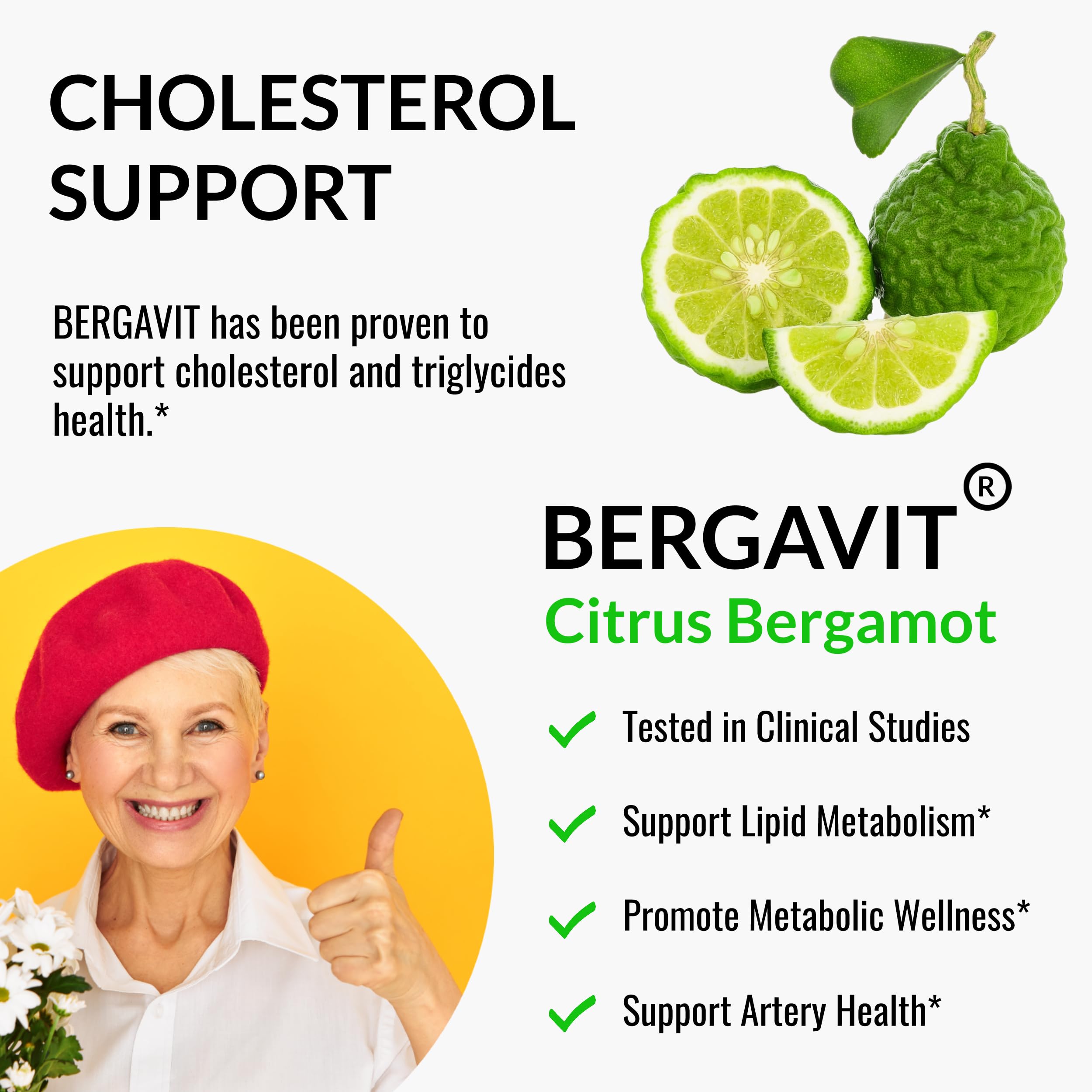 UpNourish Plant Sterols Citrus Bergamot Supplement for High Cholesterol with CoQ10, Omega 3, Olive Leaf, Turmeric Curcumin, Black Garlic and Niacin - 120 Softgels UpNourishAu supplements