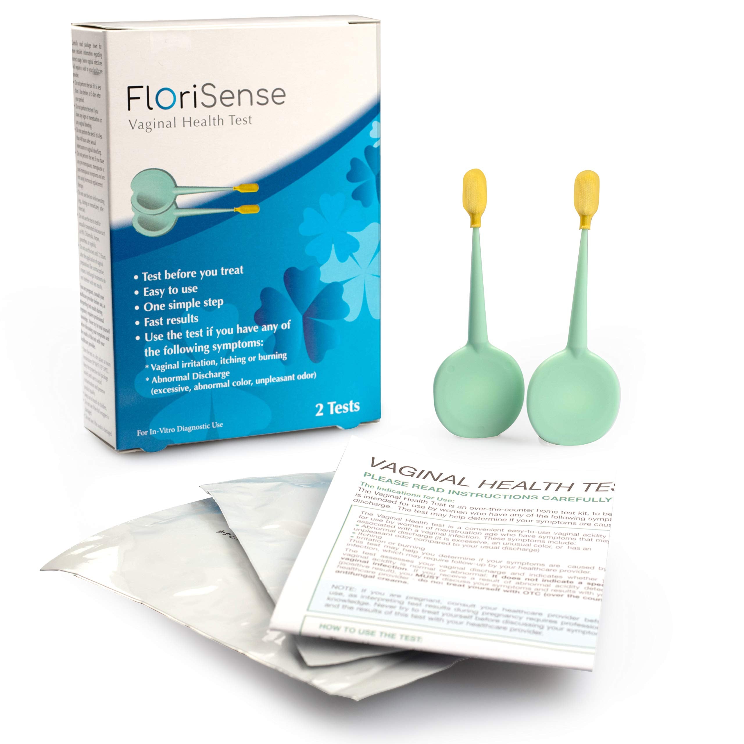 FloriSense Vaginal Health pH Test Kit - OTC Vaginal Acidity Test - Bacterial Vaginosis and Yeast Infections - 2 Swabs, Detect Feminine Imbalance - Before You Treat, Easy to Read Results in Seconds FloriSenseAu supplements