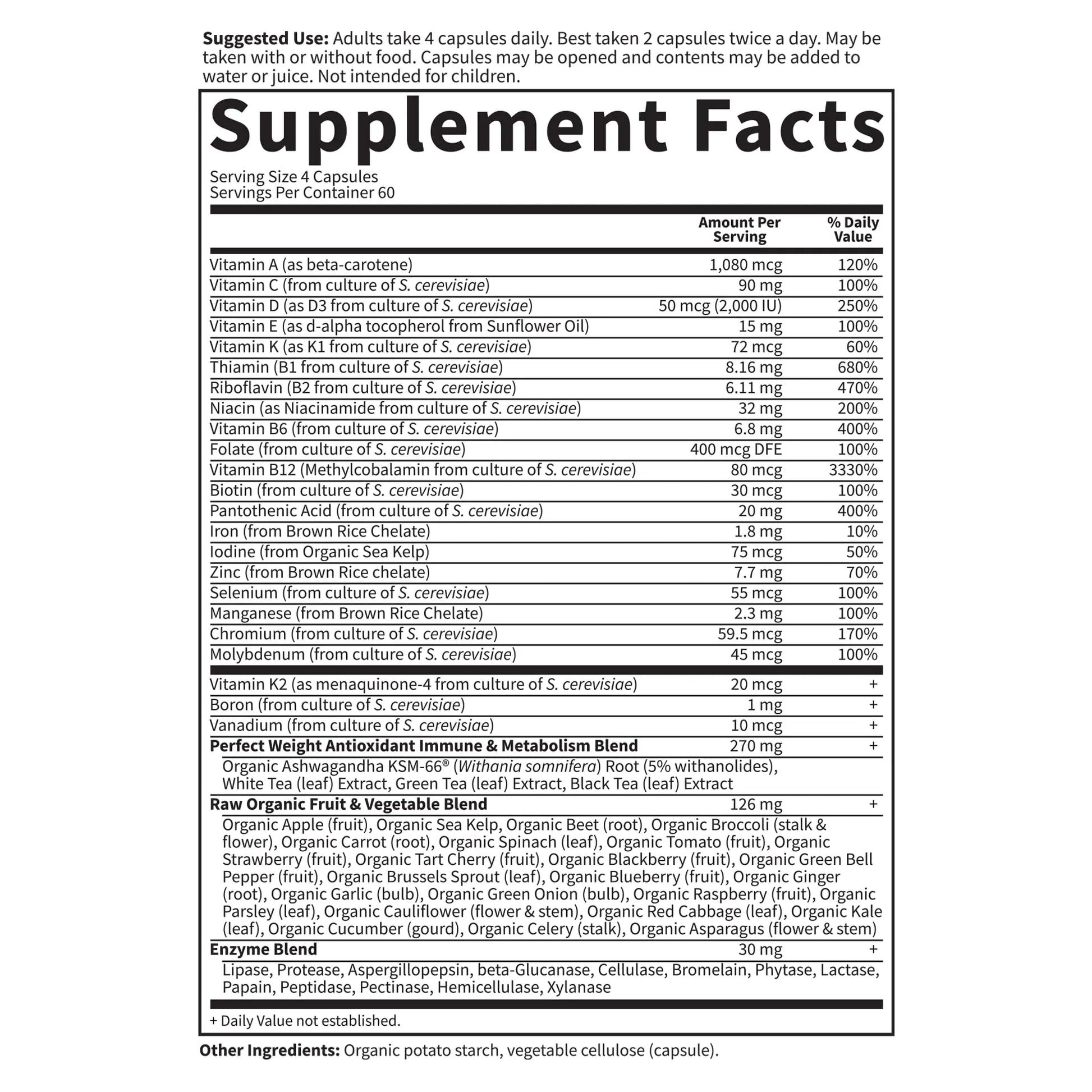 Garden of Life Multivitamin Code Perfect Weight Loss for Women and Men, Healthy Active Metabolism, Stress Management, Ashwagandha, Green Tea and Enzymes, 240 Count Garden of Lifenz supplements