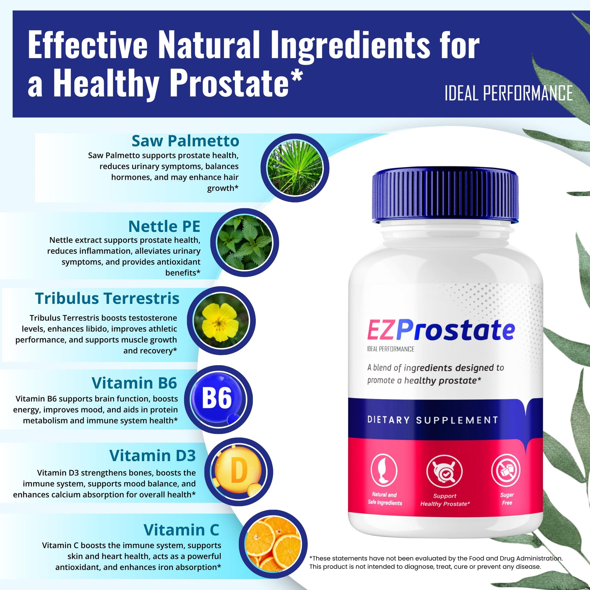 EZ Prostate Capsules, EZ Prostate Pills - Official EZ Prostate Supplement Pills - Maximum Strength Advanced All Natural Formula, EZProstate Health Men Pastillas Reviews (2 Pack) IDEAL PERFORMANCEAu supplements