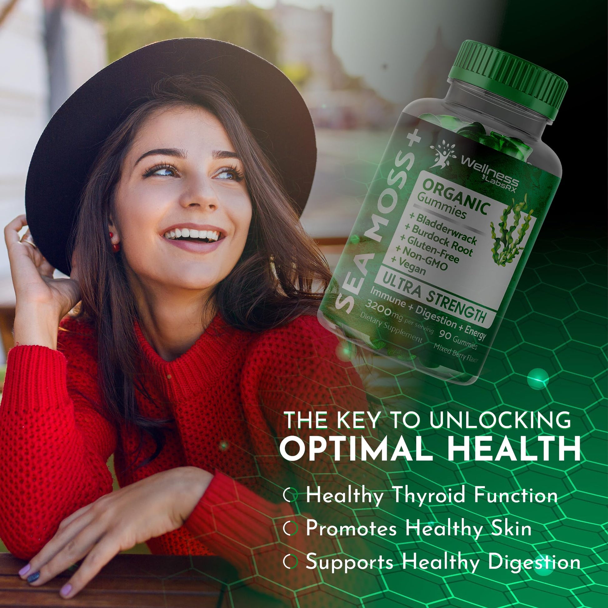 WELLNESS LABSRX Sea Moss Gummies, 3200mg Organic Seamoss, Irish Sea Moss WELLNESS LABSRXUS supplements