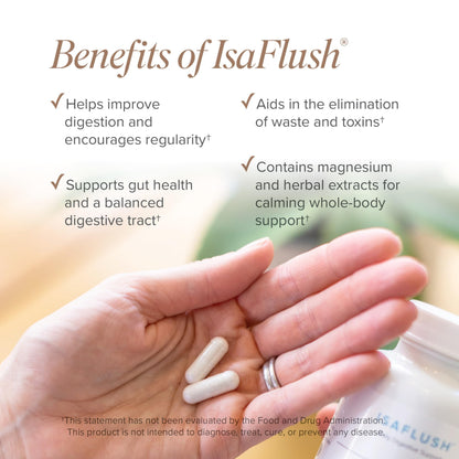 Isagenix IsaFlush - Gentle Digestive Support with Balanced Minerals Encouraging Regularity - No Harsh Laxatives - 60 Capsules IsagenixUS supplements