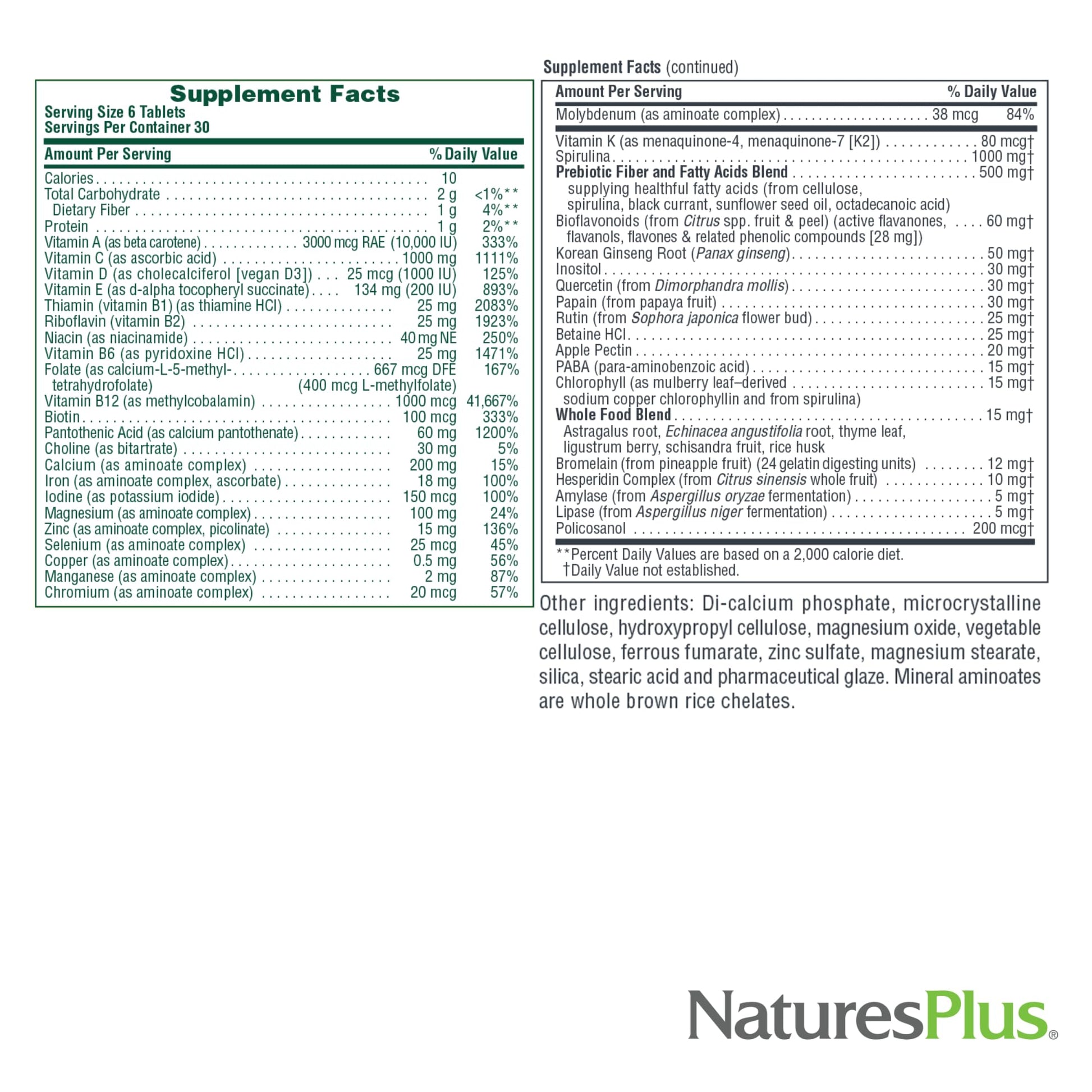 NaturesPlus Ultra Source of Life with Lutein - 180 Tablets - Multivitamin Supplement with Whole Foods - Supports Natural Energy & Overall Well-Being - Gluten Free, Vegetarian - 60 Servings NaturesPlusAu supplements