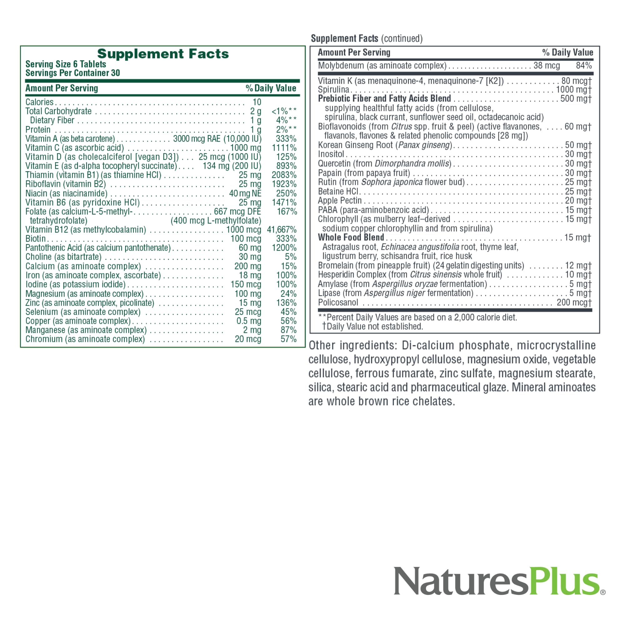 NaturesPlus Ultra Source of Life with Lutein - 180 Tablets - Multivitamin Supplement with Whole Foods - Supports Natural Energy & Overall Well-Being - Gluten Free, Vegetarian - 60 Servings NaturesPlusAu supplements
