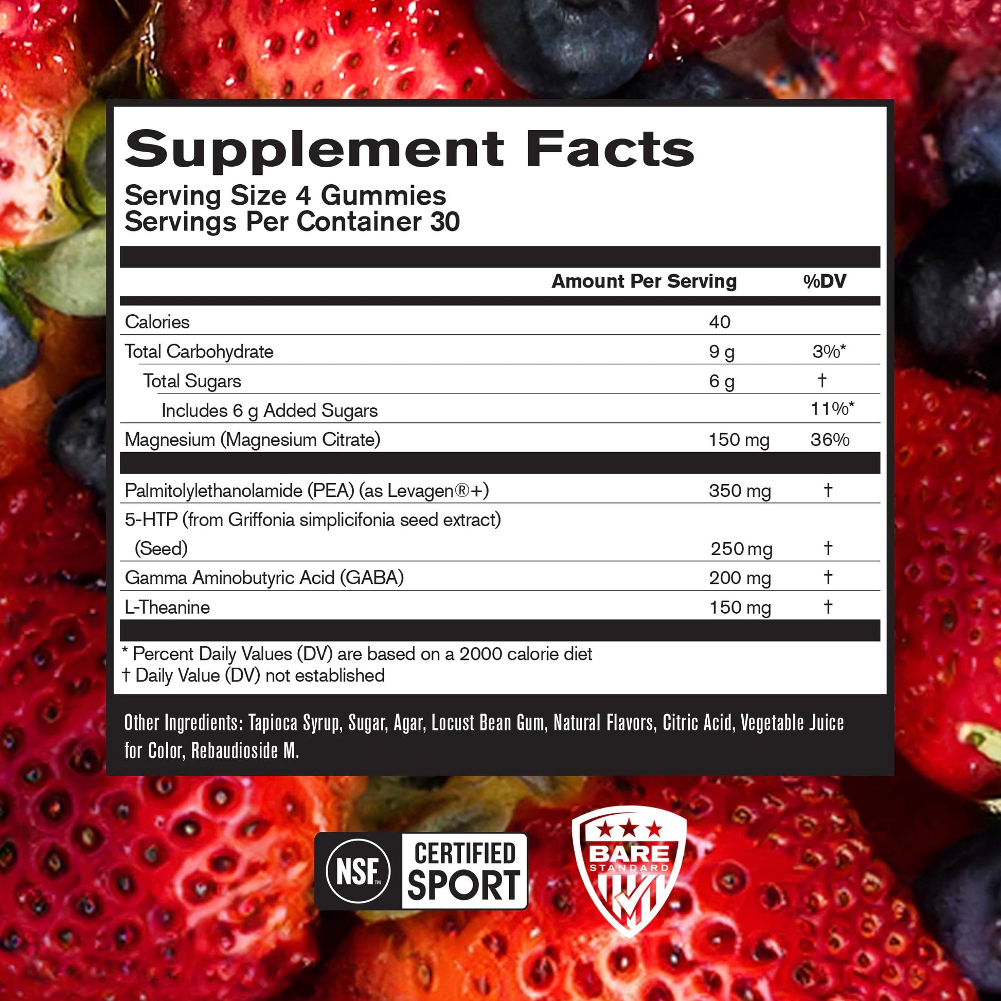 BARE PERFORMANCE NUTRITION, BPN Peak Sleep Gummy, Sleep Aid & Recovery Support Supplement, 30 Servings, Berry BARE PERFORMANCE NUTRITIONAu supplements
