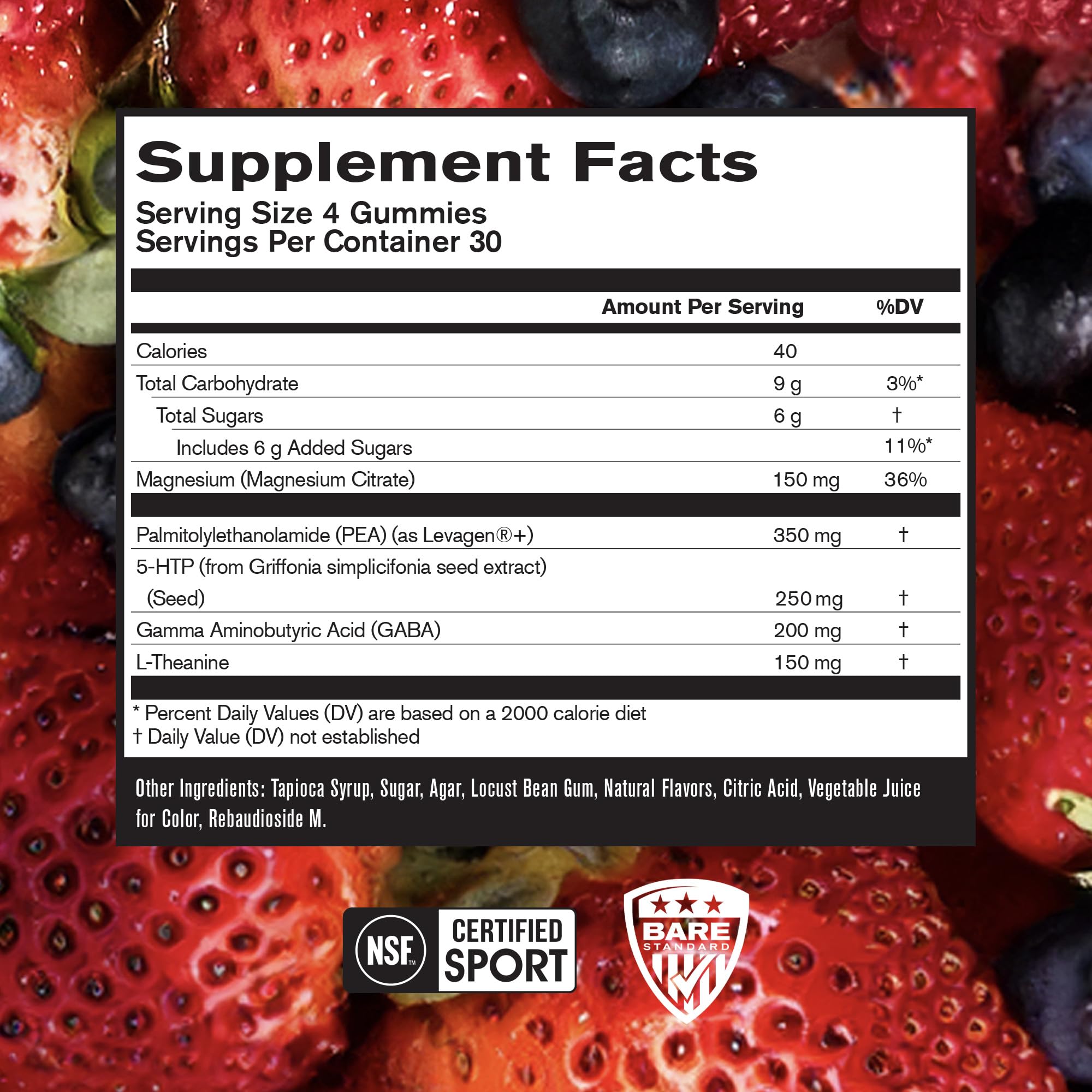 BARE PERFORMANCE NUTRITION, BPN Peak Sleep Gummy, Sleep Aid & Recovery Support Supplement, 30 Servings, Berry BARE PERFORMANCE NUTRITIONAu supplements