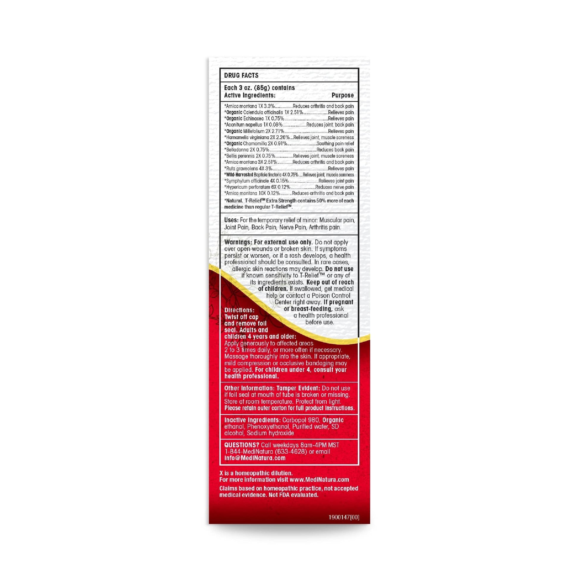 MediNatura T-Relief Extra Strength Gel Arnica +12 Natural Relieving Actives for Back Pain Joint Soreness Muscle Aches & Stiffness Whole Body Fast Acting Relief for Women & Men - 3 oz MediNaturaAu supplements