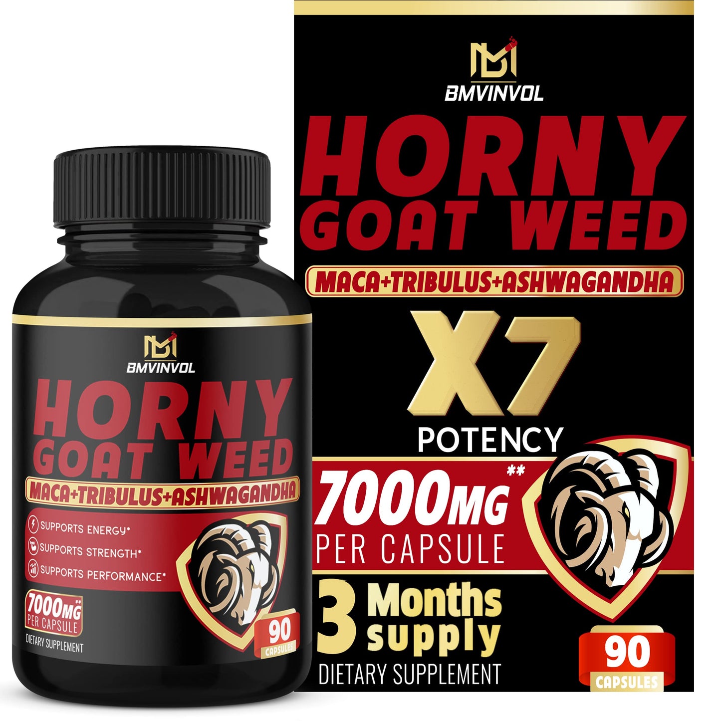 BMVINVOL Horny Goat Weed Capsules - 7000mg Herbal Equivalent BMVINVOLUS supplements