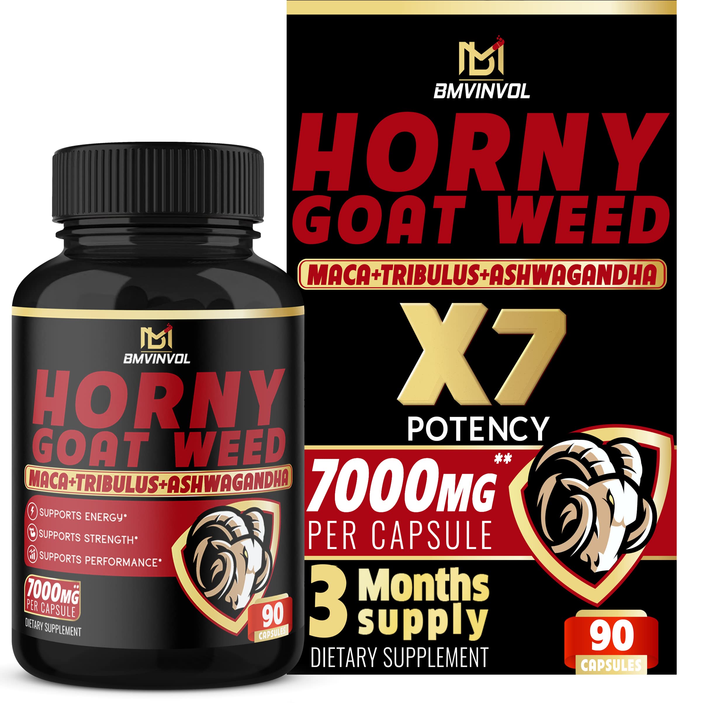 BMVINVOL Horny Goat Weed Capsules - 7000mg Herbal Equivalent BMVINVOLAu supplements