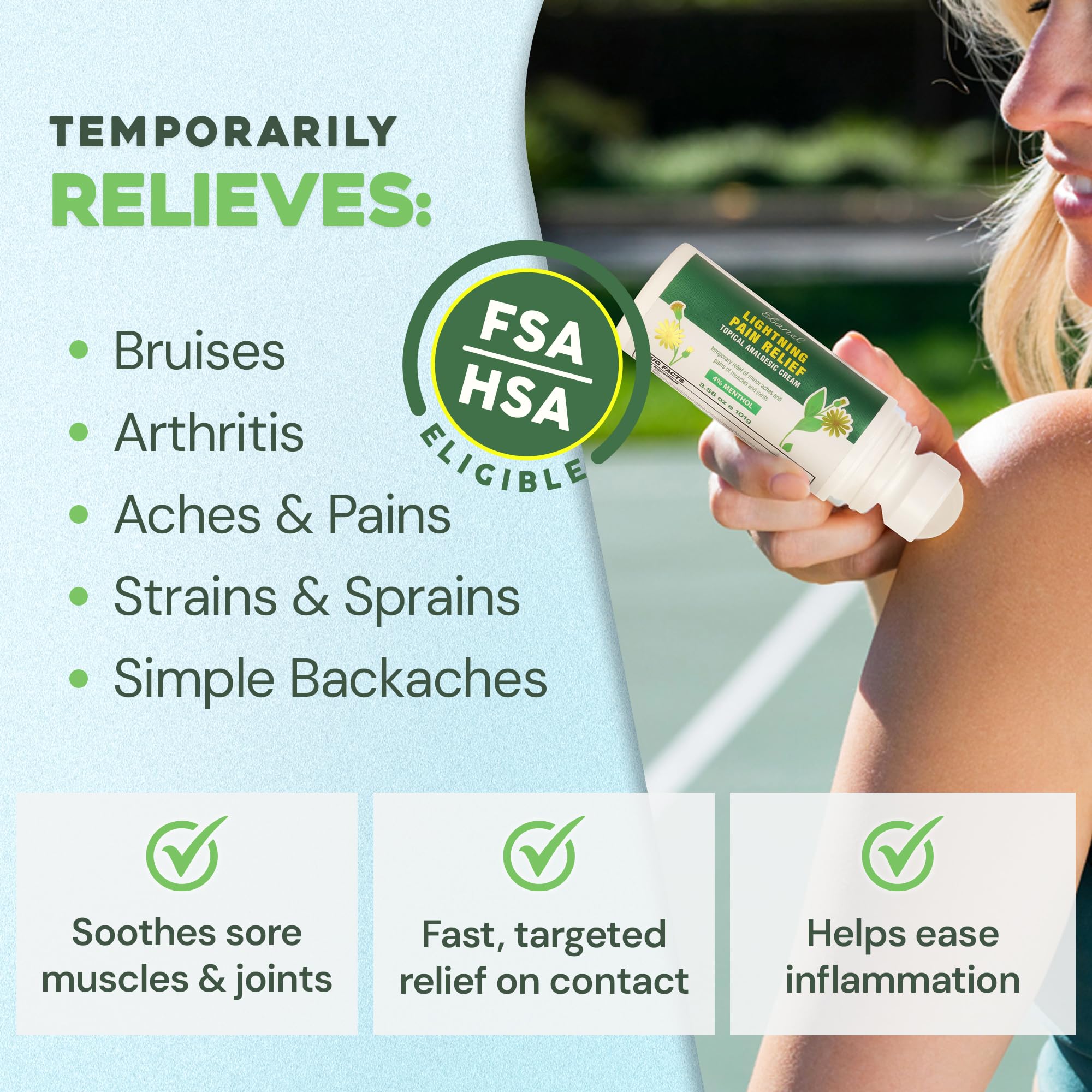 Ebanel Pain Relief Roll On for Arthritis, Foot, Back, Joint, Neck, Strains & Sprains with Menthol, Camphor, Arnica, Emu Oil, MSM, Boswellia, Targeted Muscle Pain Relief Roll On EbanelAu supplements
