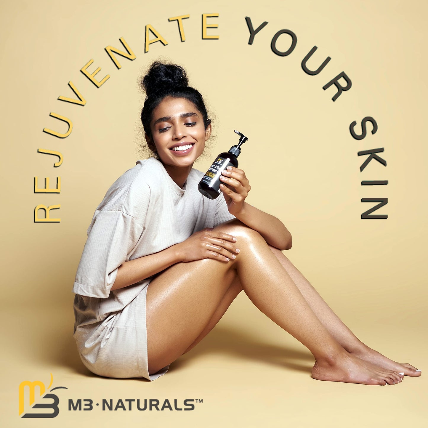 Anti Cellulite Massage Oil for Massage Therapy - Collagen and Stem Cell Skin Tightening M3 NaturalsUS supplements