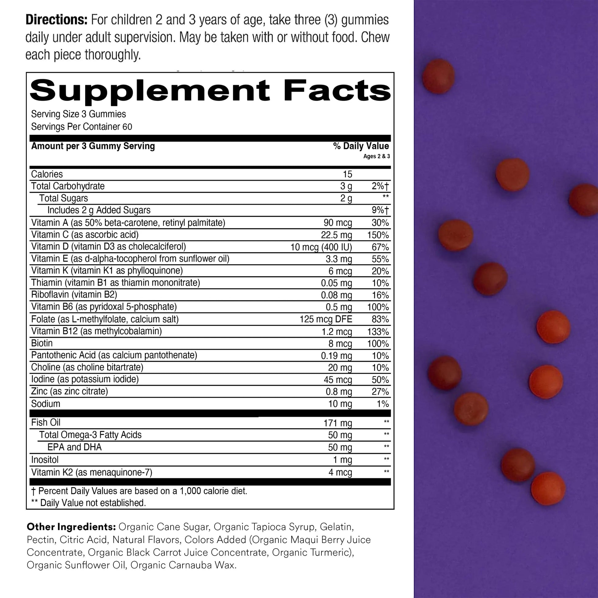 SmartyPants Toddler Multivitamin Gummies: Omega 3 Fish Oil (EPA/DHA), Vitamin D3, C, Vitamin B12, B6 & Organic Kids Multivitamin Gummies: Probiotics, Omega 3 (ALA), Vitamin D3, C, Vitamin B12 SmartyPantsAu supplements