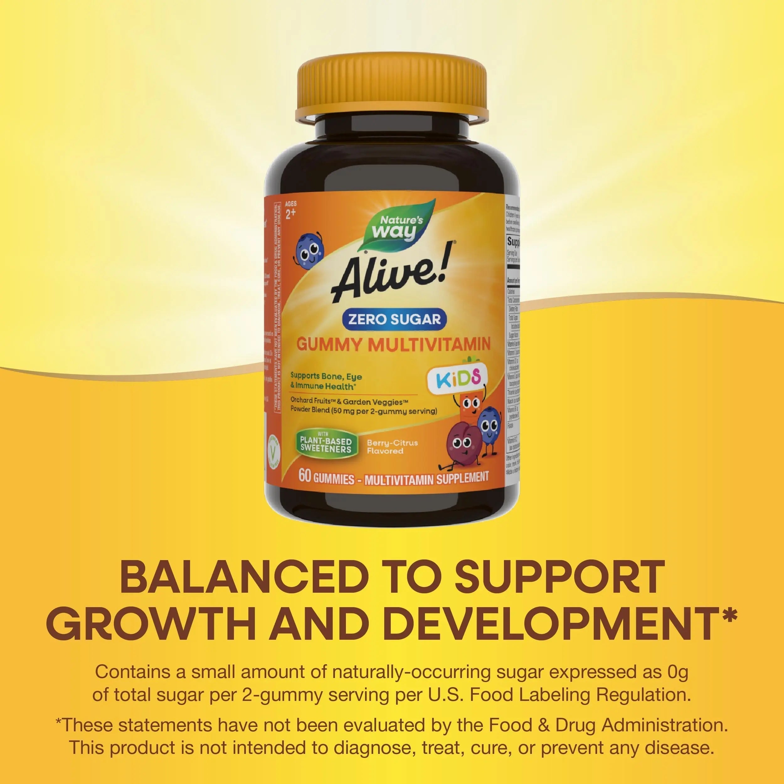 Nature’s Way Alive! Kids Zero Sugar Gummy Multivitamins, for Kids Ages 2+, Supports Bone, Eye & Immune Health Nature's WayAu supplements