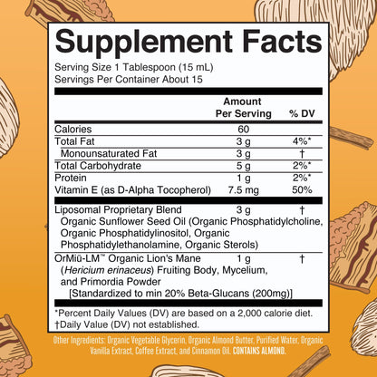 MaryRuth Organics Lions Mane Supplement | Ultra Absorption Liposomal | Full Spectrum Lion's Mane Mushroom | 200mg Beta-Glucans Per Serving | USDA Organic | Vegan | 7.6 oz | 15 Servings MARYRUTH'SUS supplements