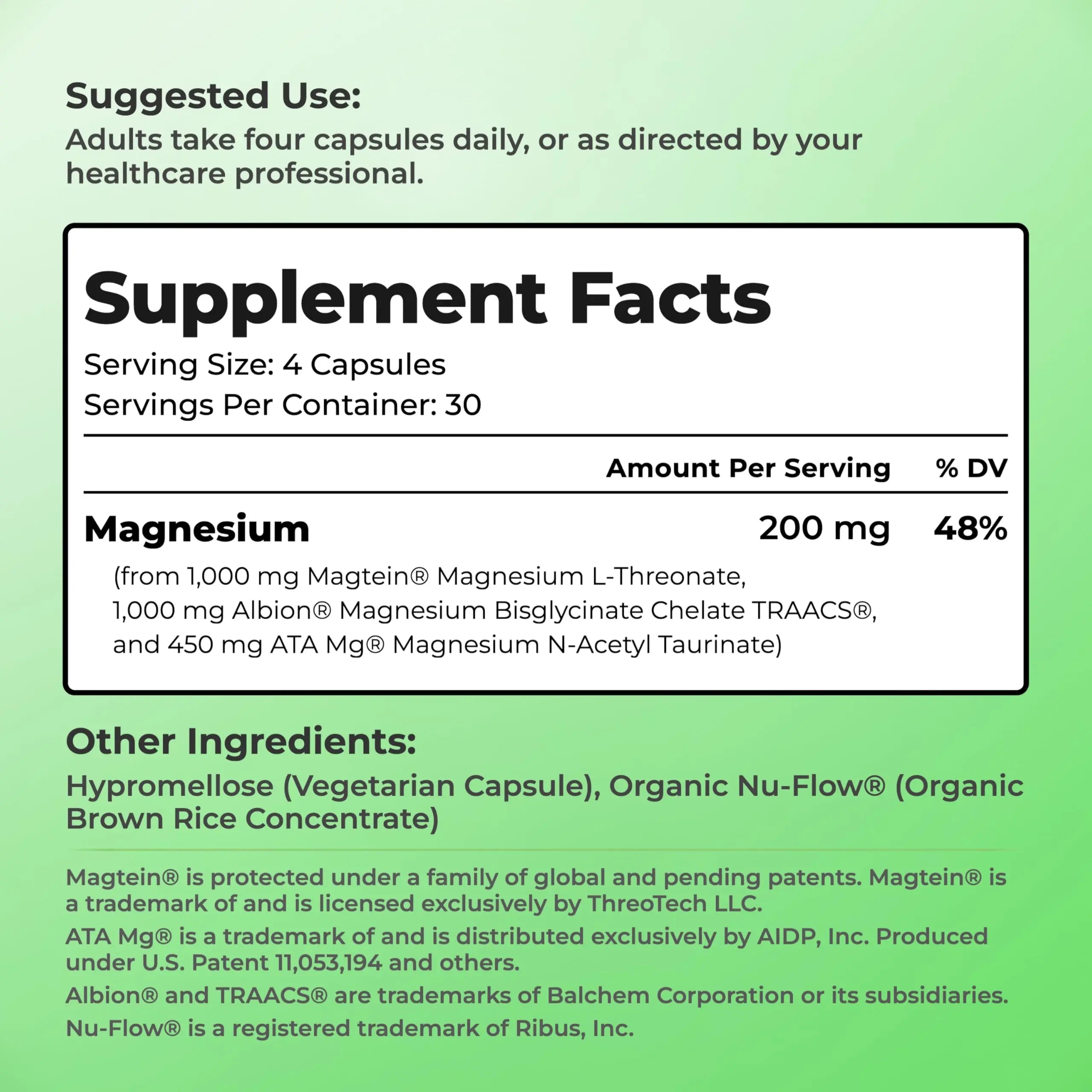 You Vites Threonix Triple Magnesium Complex - Magtein L-Threonate, Bisglycinate Chelate TRAACS & ATA Mg - Brain, Sleep, Mood & Focus Support - High Absorption, Gentle on Stomach - 120 Capsules You Vitesnz supplements