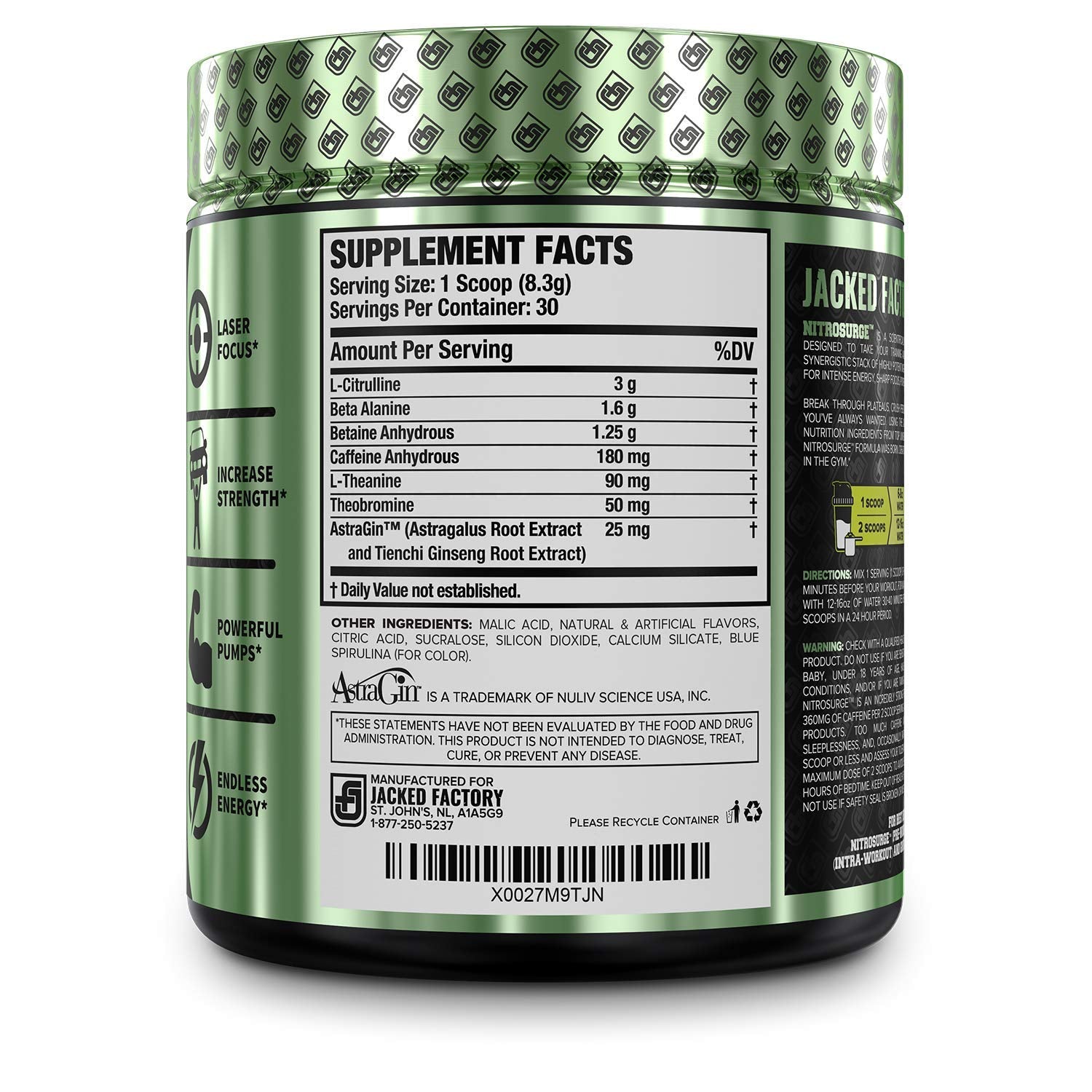 Jacked Factory NITROSURGE Pre Workout Supplement, Growth Surge Post Workout Muscle Jacked FactoryAu supplements