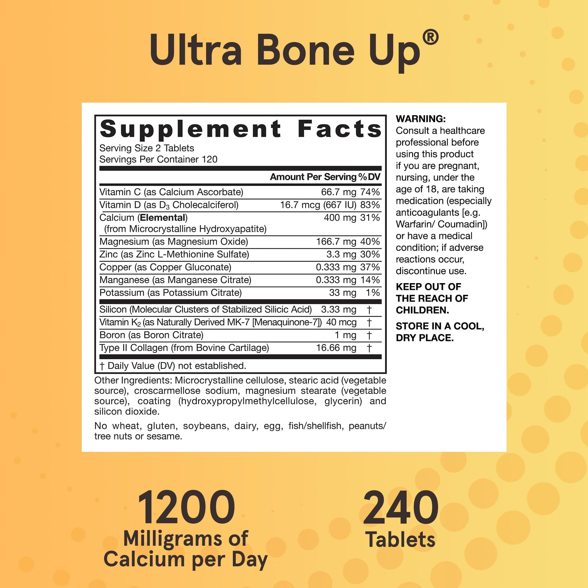 Jarrow Formulas® Ultra BoneUp®, Includes MK-7 and Silicon for Added Bone Support, 240 Bone Health Tablets Jarrow FormulasAu supplements