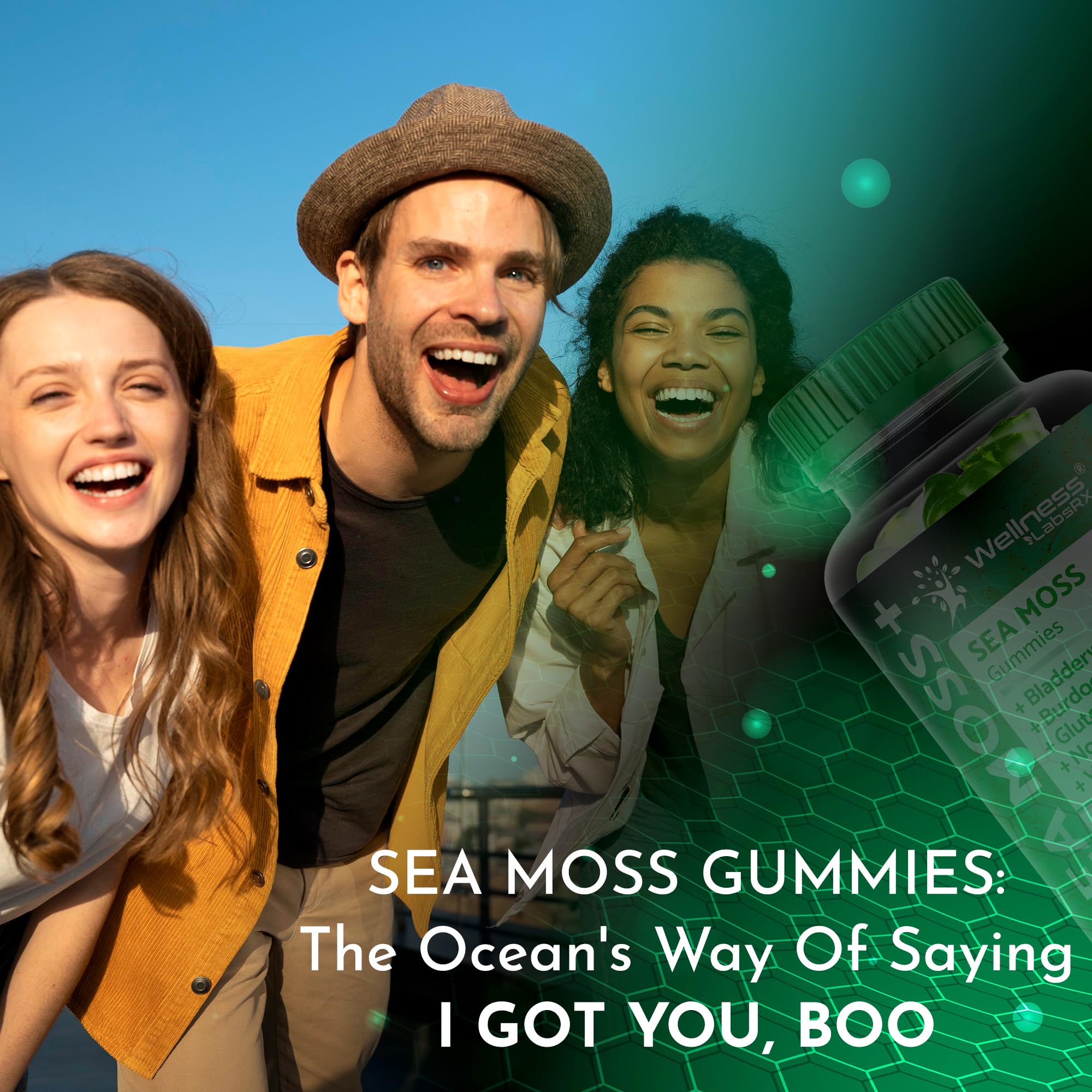 WELLNESS LABSRX Sea Moss Gummies, 3200mg Irish Sea Moss Mixed Berry Flavor with Maximum Potency Bladderwrack and Burdock Root - Supports Skin, Energy and Immunity - 90 Count WELLNESS LABSRXAu supplements