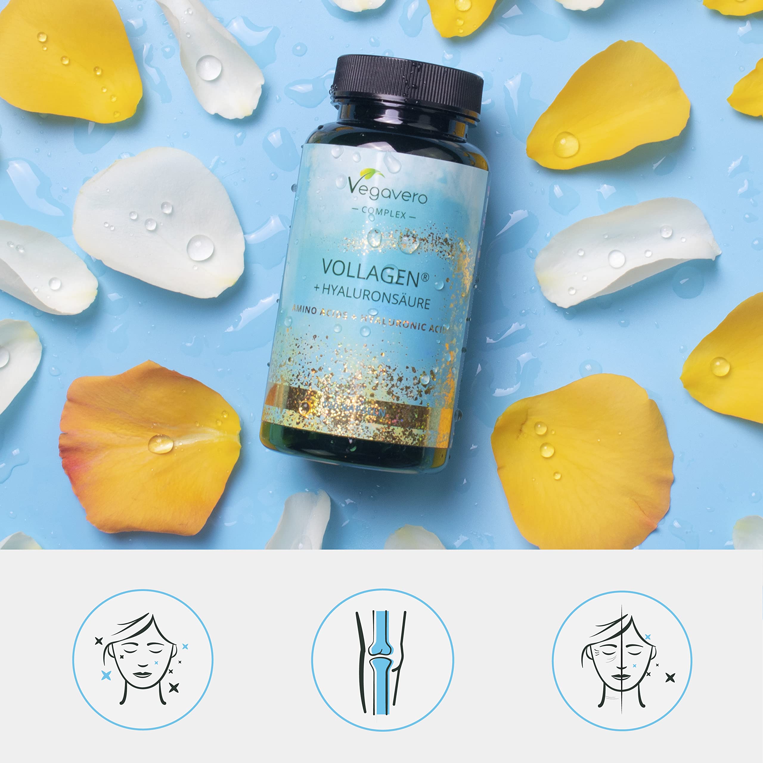 Vegavero Vegan Collagen Complex + Hyaluronic Acid | NO Additives | Vegan Collagen Powder Vollagen VegaveroAu supplements