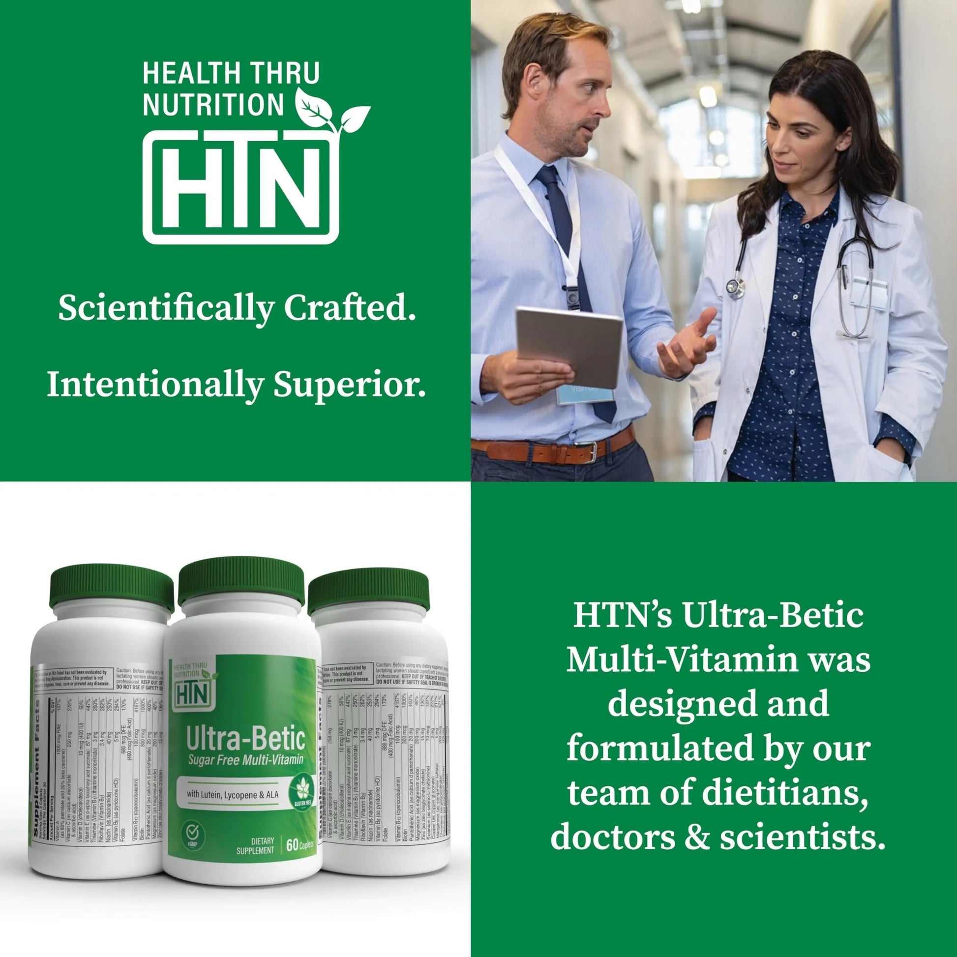Health Thru Nutrition Ultra-Betic Multivitamin 60 Count | Supports Nerve, Vision, Energy | with ALA, Lycopene | Health Thru NutritionAu supplements
