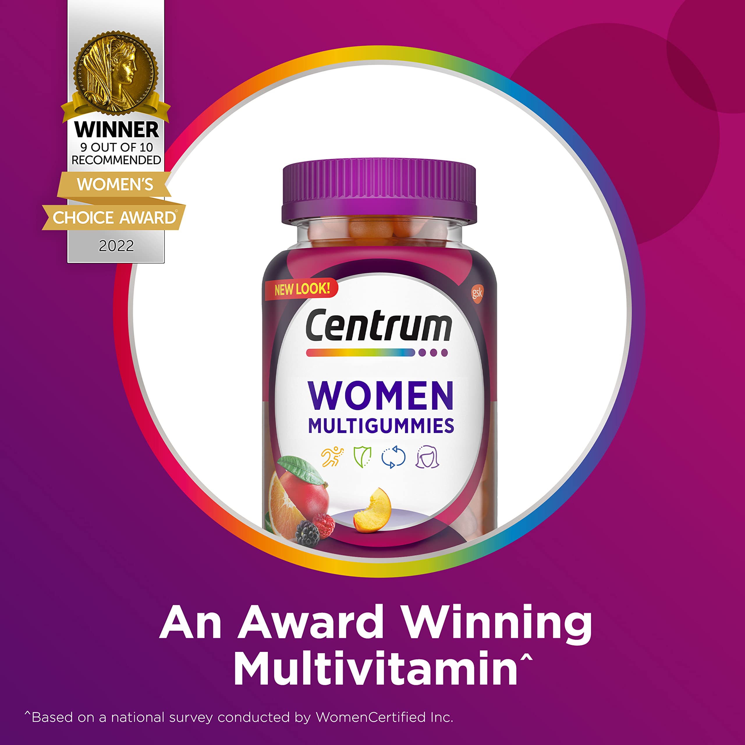 Centrum MultiGummies Gummy Multivitamin for Women, Multivitamin/Multimineral Supplement with Vitamin D3, B and Antioxidants CentrumAu supplements