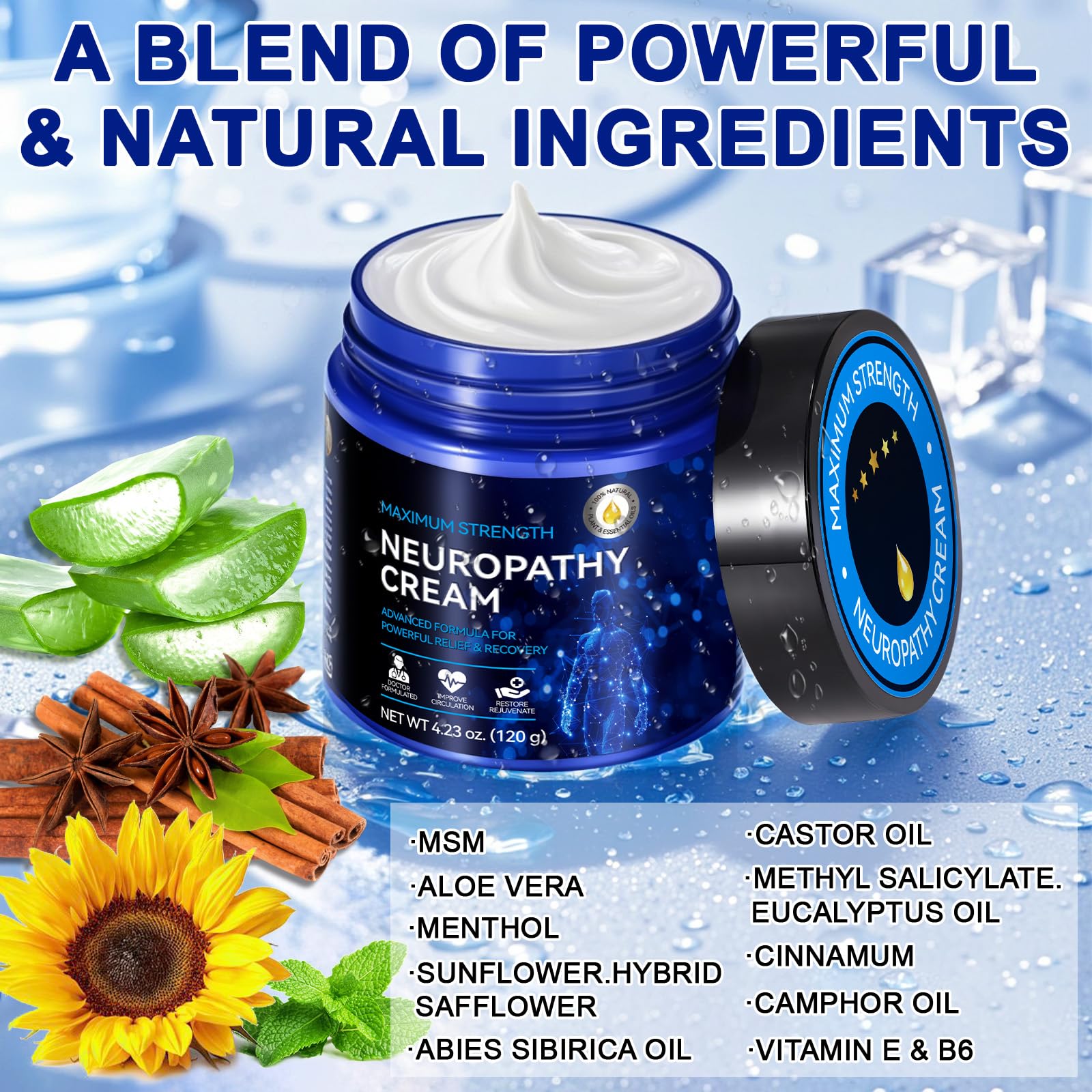 Neuropathy Cream for Feet, Legs & Hands – Lightweight, Plant-Based Formula with Cooling Comfort, 4 oz CFXYHNOXAu supplements