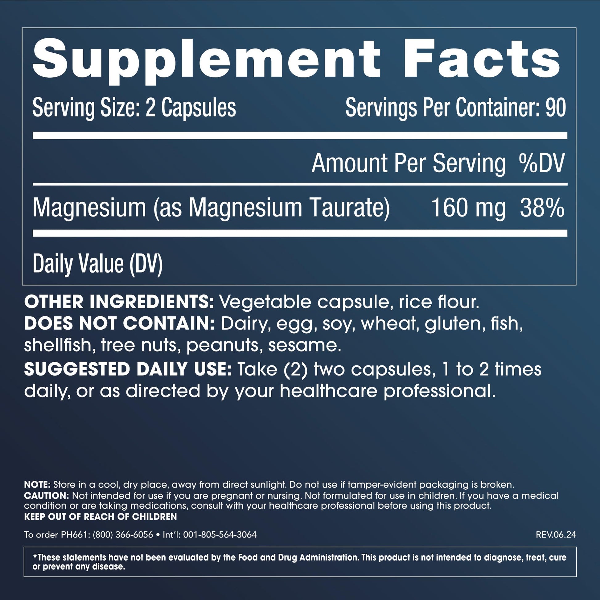 ProHealth Pure Magnesium Taurate, 160mg per Serving | Optimal Bioavailability Supplement for Healthy Aging | Supports Brain, Heart, and Muscle Health | Third-Party Tested for Quality | 180 Capsules ProHealthAu supplements