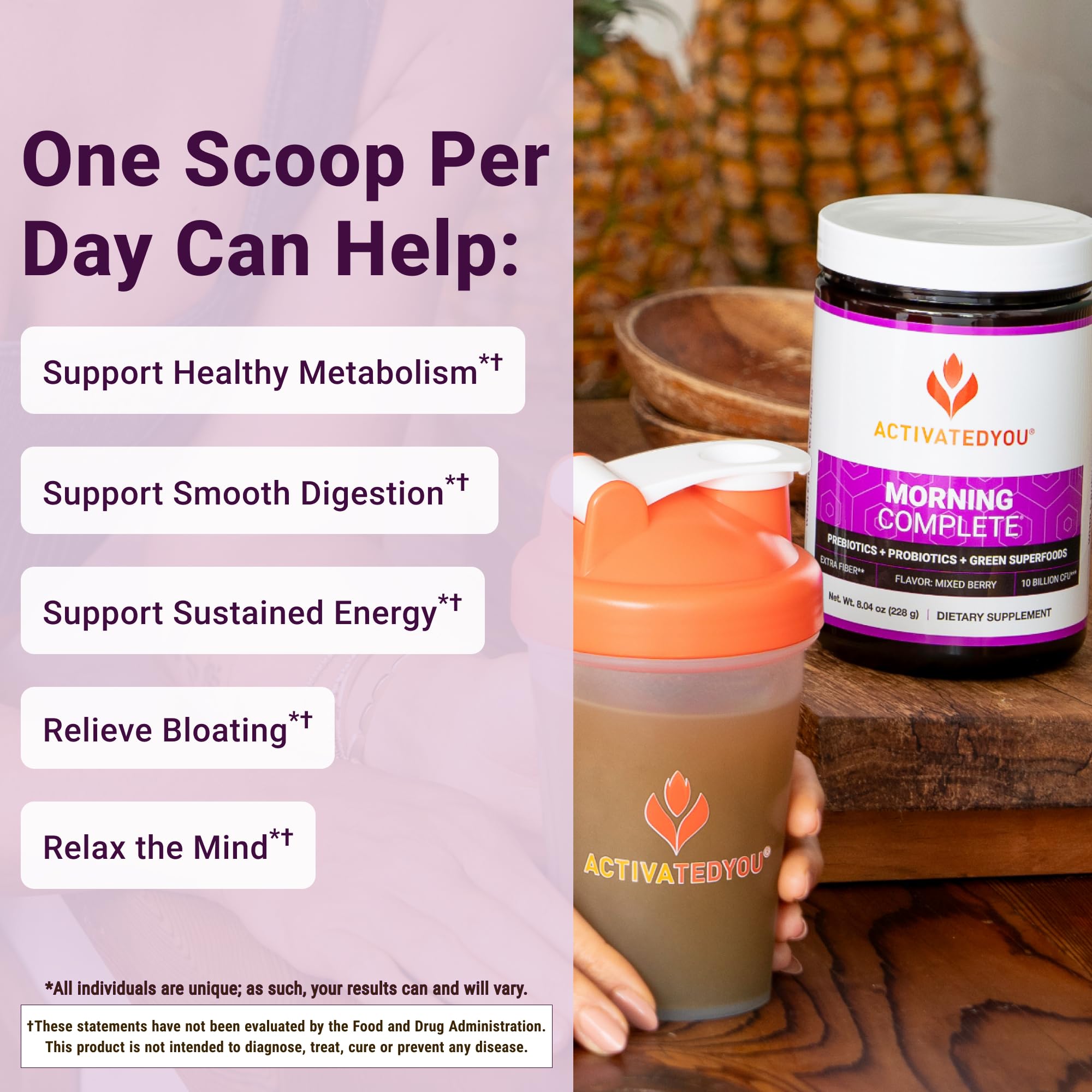ACTIVATEDYOU Morning Complete Super Greens Powder Drink Mix - Gut Health Boost with Prebiotics, Probiotics, & Antioxidants - 10 Billion CFUs, Mixed Berry Flavor - Greens Superfood Powder - 3 Pack ACTIVATEDYOUAu supplements