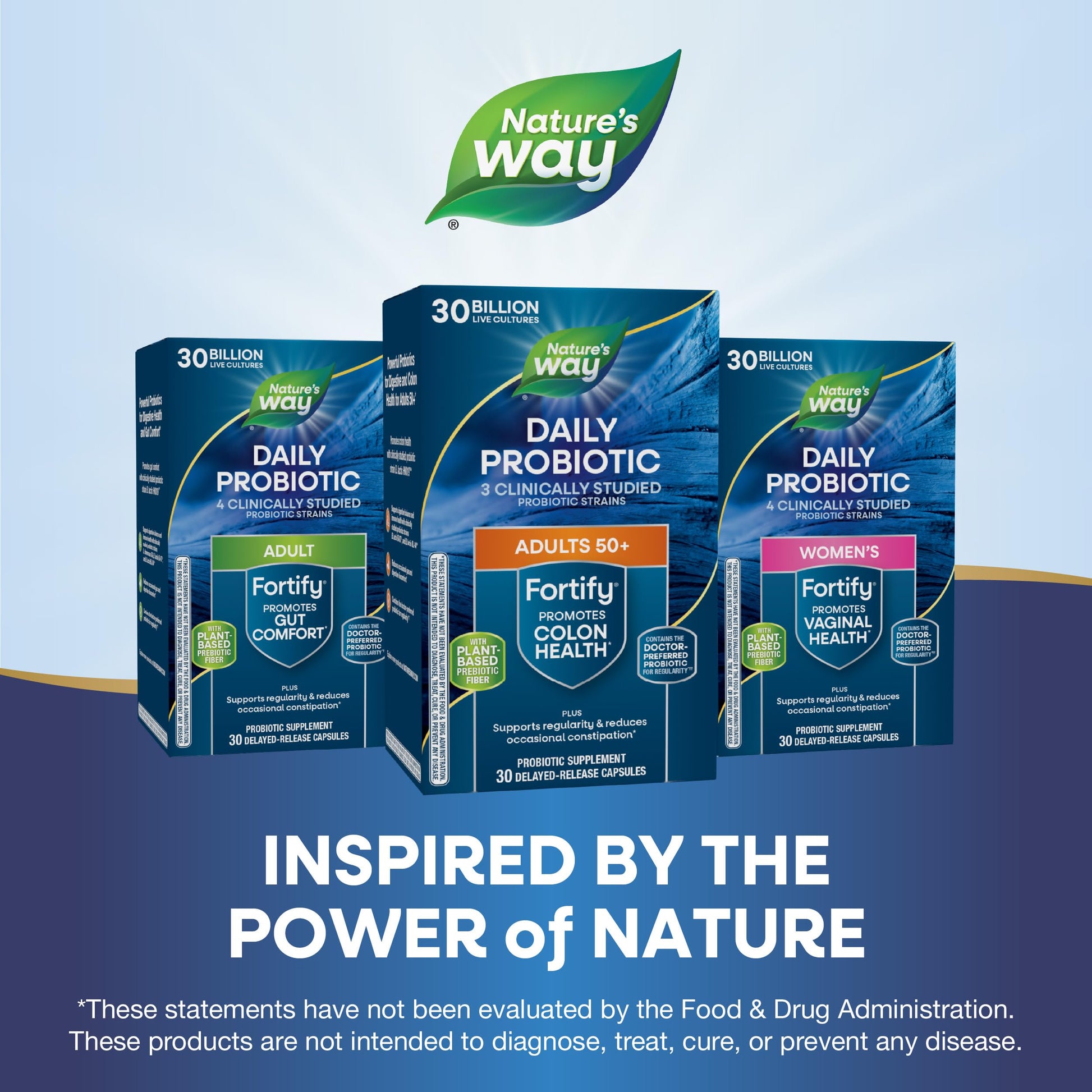 Nature's Way Fortify 50+ Daily Probiotic for Men & Women, 30 Billion Live Cultures, Colon, Digestive, and Immune Health Support* Supplement, 30 Capsules Nature's WayAu supplements