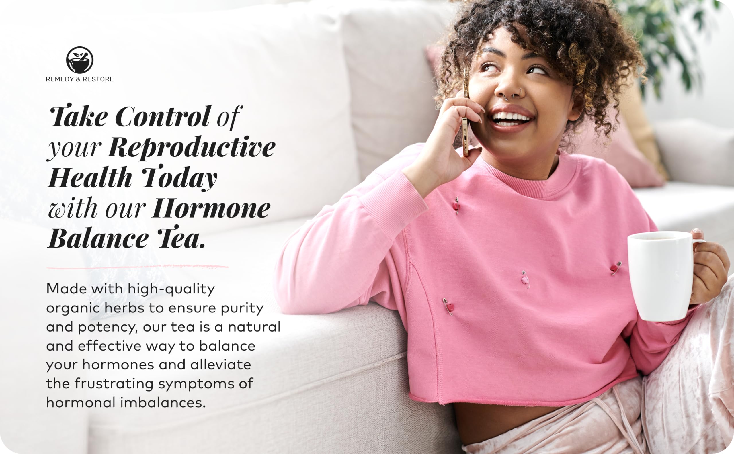 Remedy & Restore Herbal Tea for Hormone Balance - Natural Menstrual Cycle Support, Spearmint Flavor, Loose Leaves, 1 Count Remedy & RestoreAu supplements