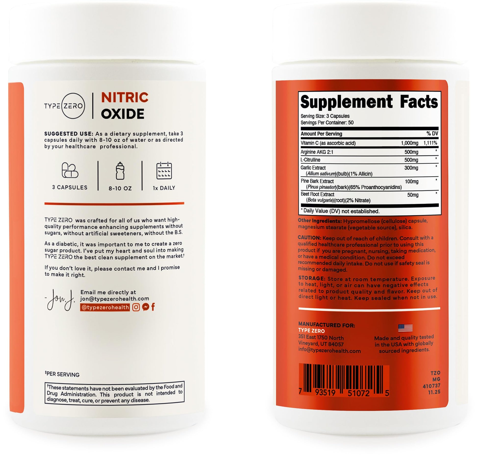 Type Zero Nitric Oxide 6X Booster, 150 Veggie Capsules - Natural Supplement - Beetroot, Arginine AKG, Citrulline, Pine Bark, Garlic & VIT C | Nitrous Oxide Type ZeroUS supplements