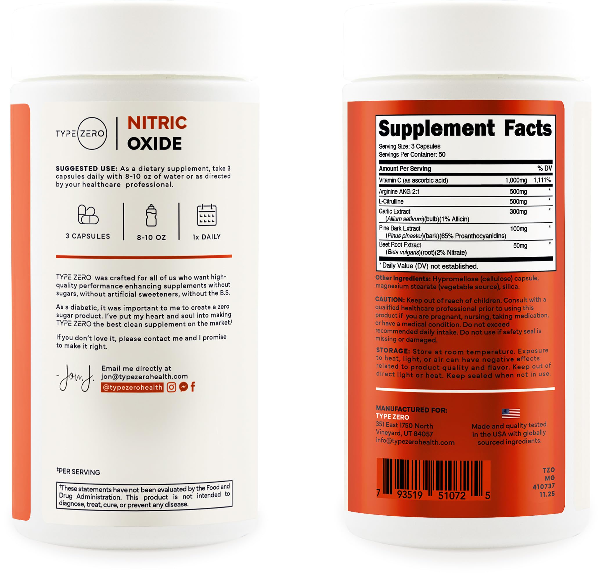 Type Zero Nitric Oxide 6X Booster, 150 Veggie Capsules - Natural Supplement - Beetroot, Arginine AKG, Citrulline, Pine Bark, Garlic & VIT C | Nitrous Oxide Type ZeroUS supplements