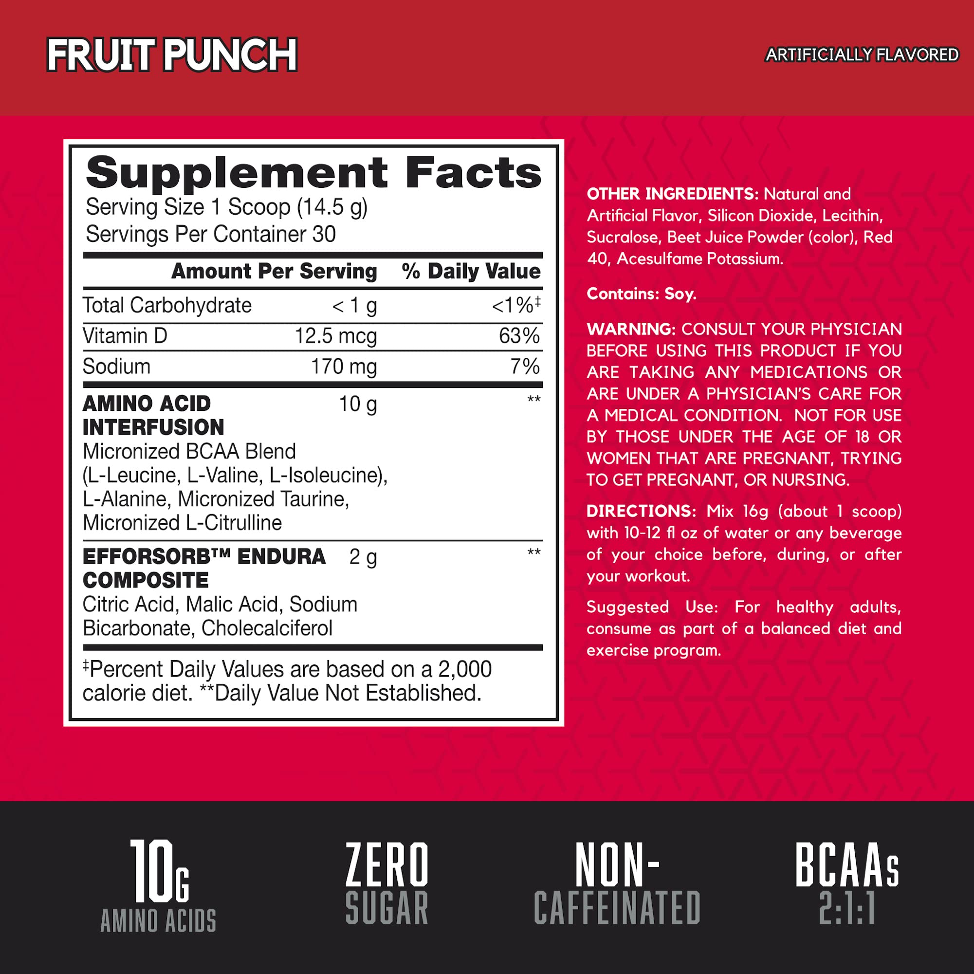 BSN Amino X Muscle Recovery & Endurance Powder with BCAAs, Intra Workout Support, 10 Grams of Amino Acids, Keto Friendly, Caffeine Free, Flavor: Fruit Punch, 30 servings (Packaging May Vary) BSNAu supplements