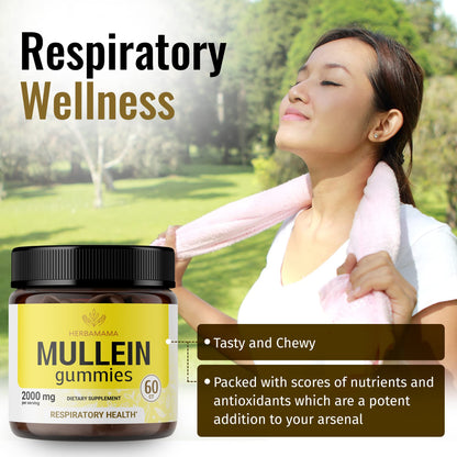 HERBAMAMA Mullein Gummies - Mullein Leaf Dietary Supplement for Respiratory HERBAMAMAUS supplements