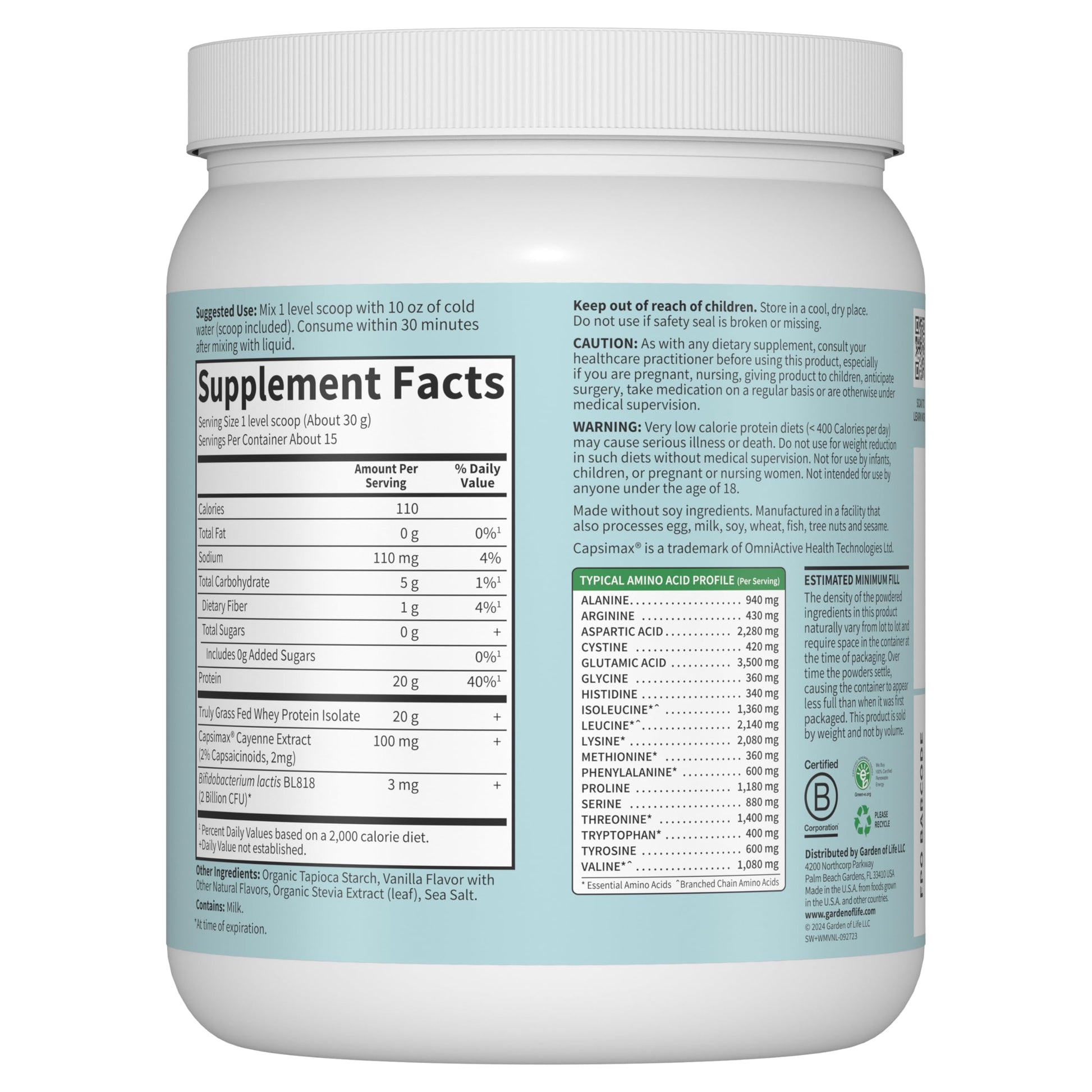Garden of Life Sport Whey Plus Weight Management with Amino Energy - 20g of Grass Garden of LifeUS supplements