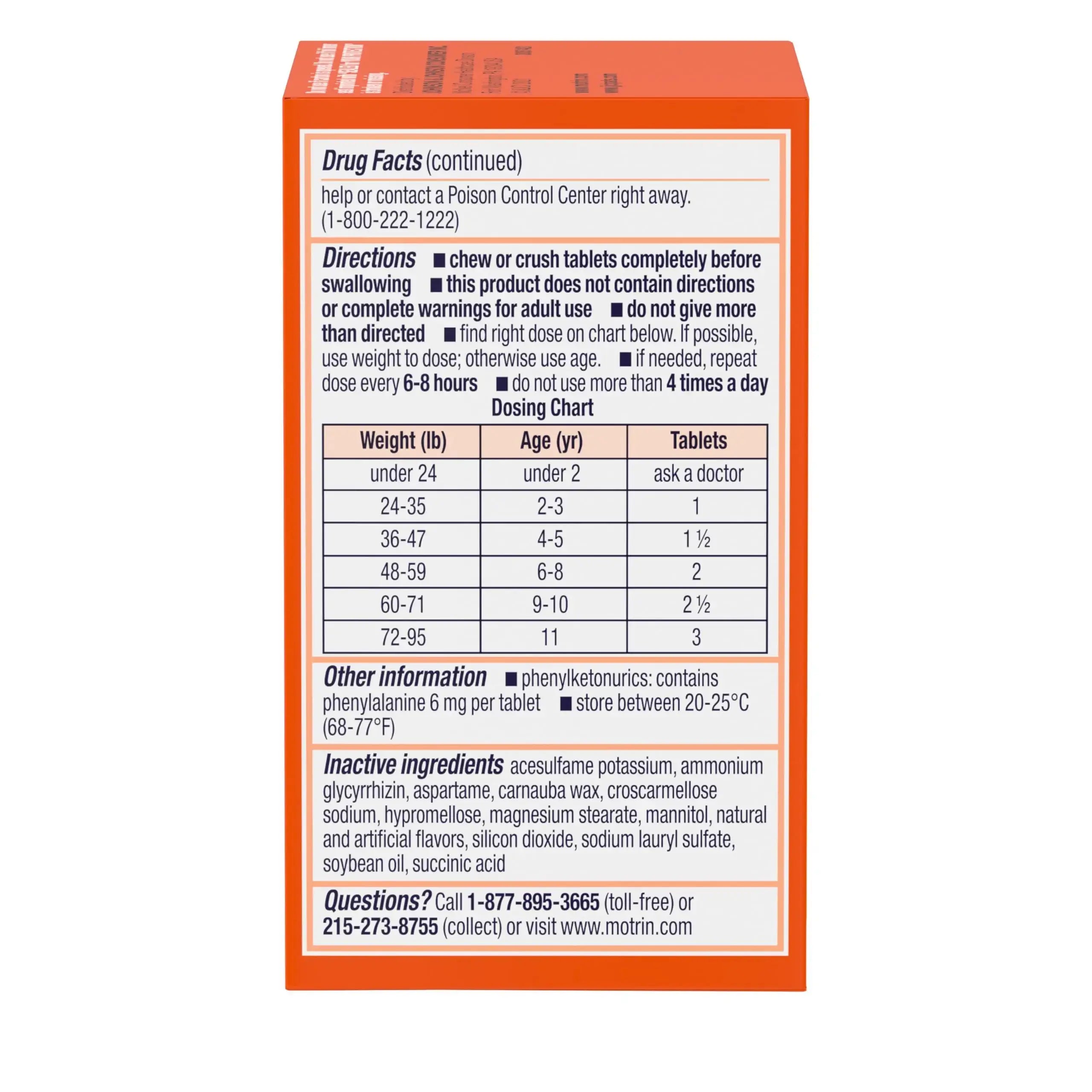 Motrin Children's Dye-Free Chewable Tablets with Ibuprofen, Kids' Fever Reducer & Pain Reliever for Sore Throat, Fever, Toothache & Pain Relief, Grape Flavor, 24 Count (Pack of 2) MotrinAu supplements