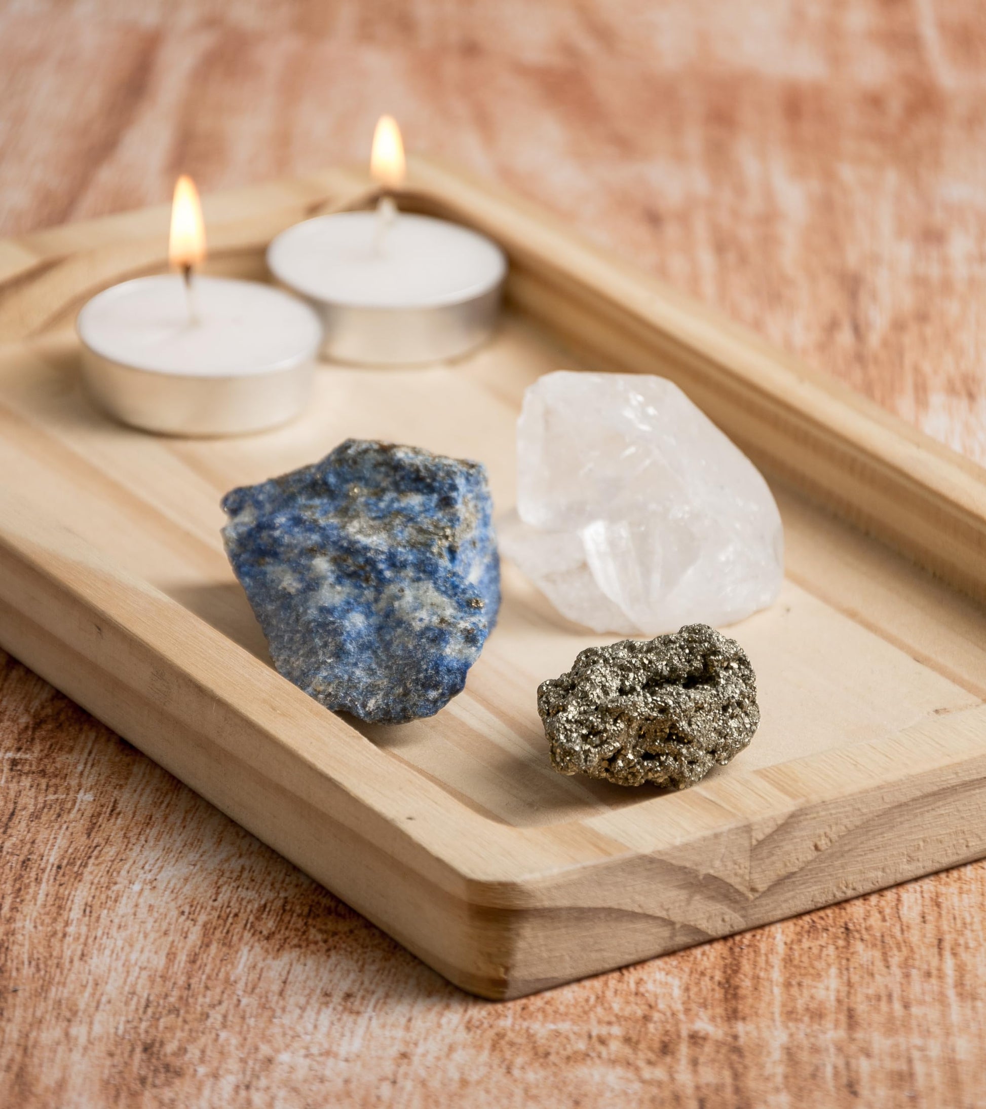 5PCS SAMSARI Abundance XL Crystals Healing Set - (Pyrite, Lapis Lazuli, Clear Quartz), 1 Palo Santo Stick SAMSARIAu supplements