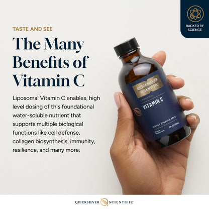 Quicksilver Scientific Liposomal Vitamin C - 1000mg Buffered Liquid Vitamin C Supplement - Immune + Antioxidant Support - Liposomes for Superior Absorption - Vegan + Non-GMO (4oz / 120ml) Quicksilver ScientificUS supplements