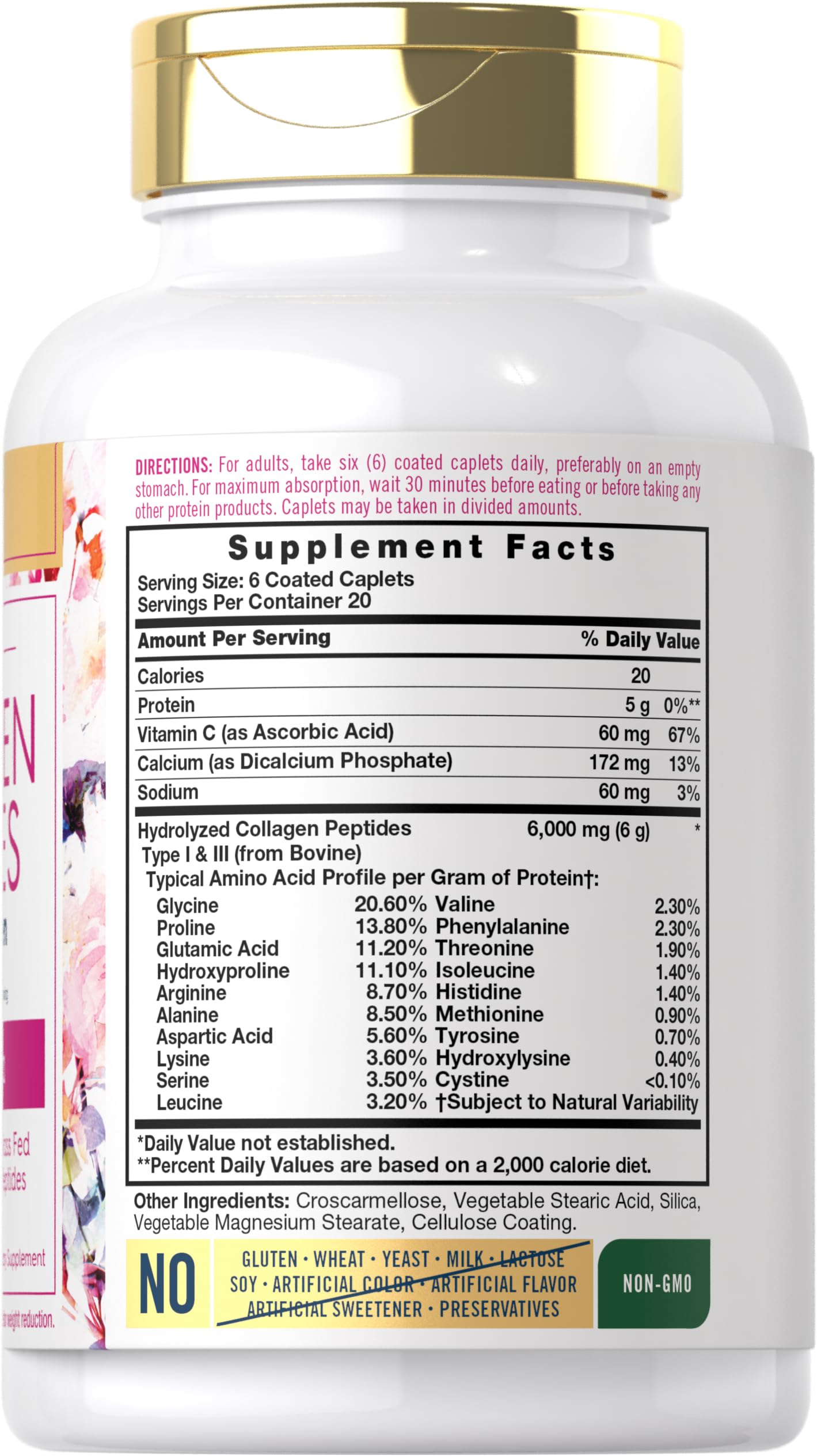 Carlyle Collagen with Vitamin C | 6000mg | 120 Caplets | Multi Collagen Peptide Pills CarlyleAu supplements