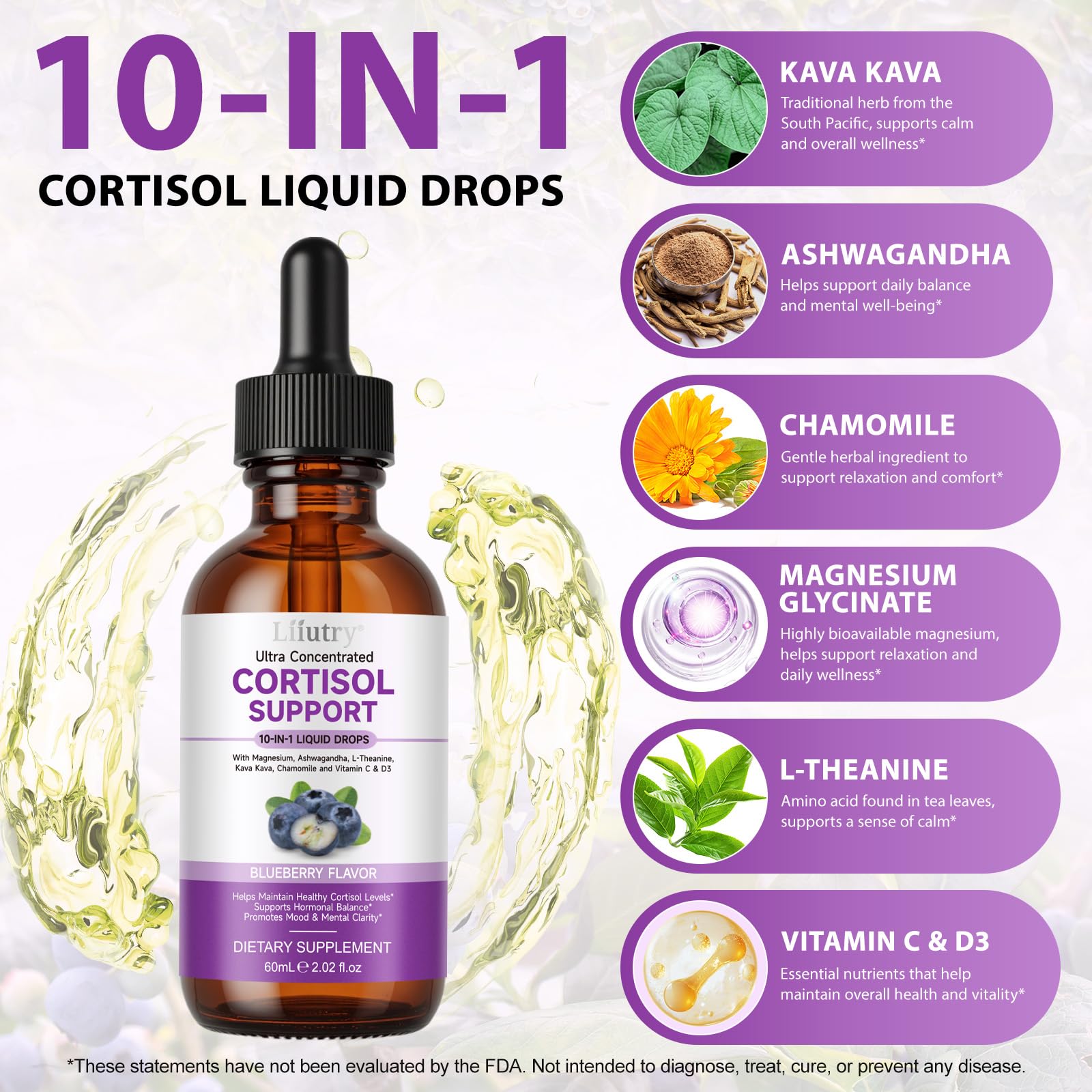 Cortisol Supplement Liquid Drops, Cortisol Supplements for Women & Men, 10 in 1 Cortisol Detox Manager Reducer with Magnesium, Ashwagandha, L-theanine, Hormone Balanced, Sleep Support - 2.02 fl.oz XCTTDXEHAu supplements