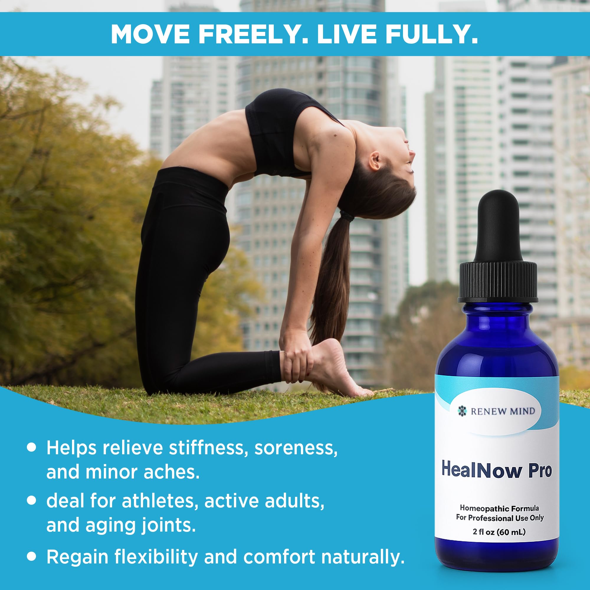 RENEW MIND HealNow Pro Homeopathic Support for Joint Pain, Muscle Aches, Arthritis Pain, and Muscle or Joint Stiffness Professional Grade Formula Promotes Comfort, Mobility & Energy - 2 fl oz RENEW MINDAu supplements