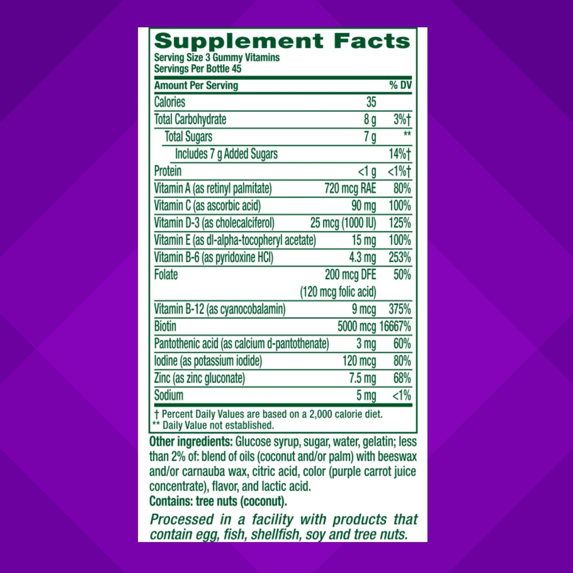 Vitafusion Gorgeous Hair, Skin & Nails Multivitamin Gummy Vitamins, plus Biotin and Antioxidant vitamins C&E, Raspberry Flavor VitafusionAu supplements