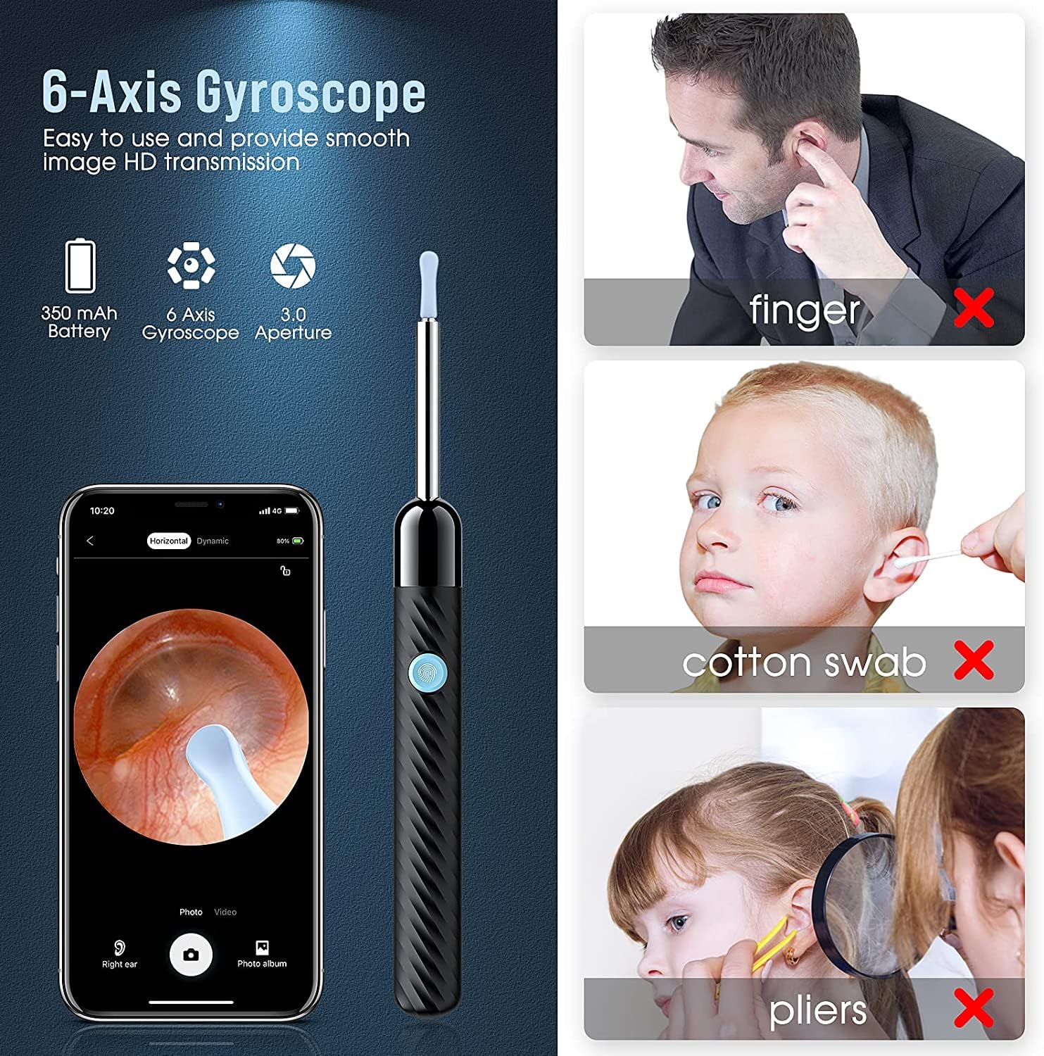 Ear Wax Removal - Earwax Remover Tool with 8 Pcs Ear Set - (Grey) LEIPUTUS supplements