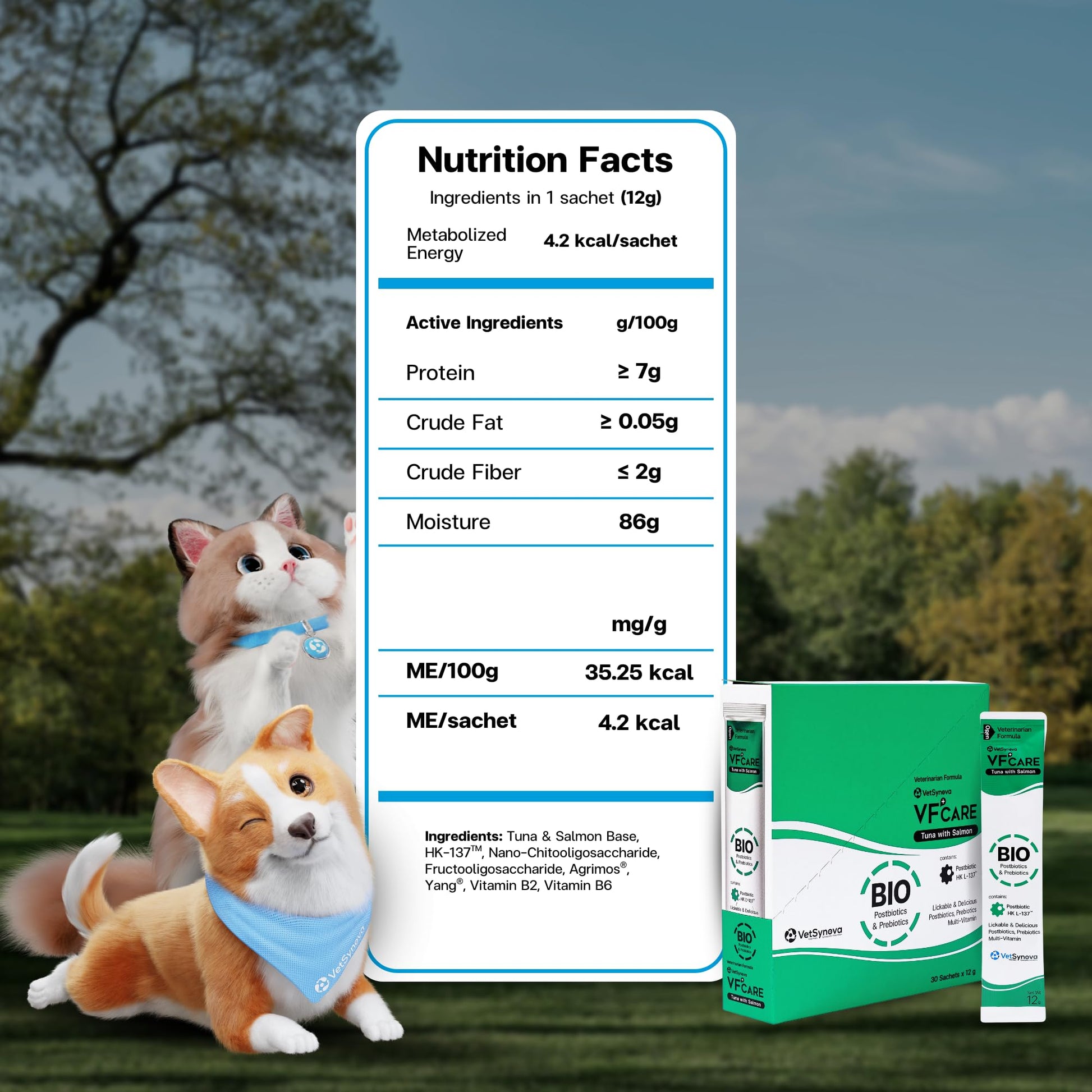 VFcare BIO Supplement for Cats & Dogs – Anti Diarrhea for Dogs, Gut Health Paste with Postbiotics, Prebiotics, FOS, L-137, Yeast Extract – Anti Diarrhea for Dogs, 30 Sachets VFCAREAu supplements